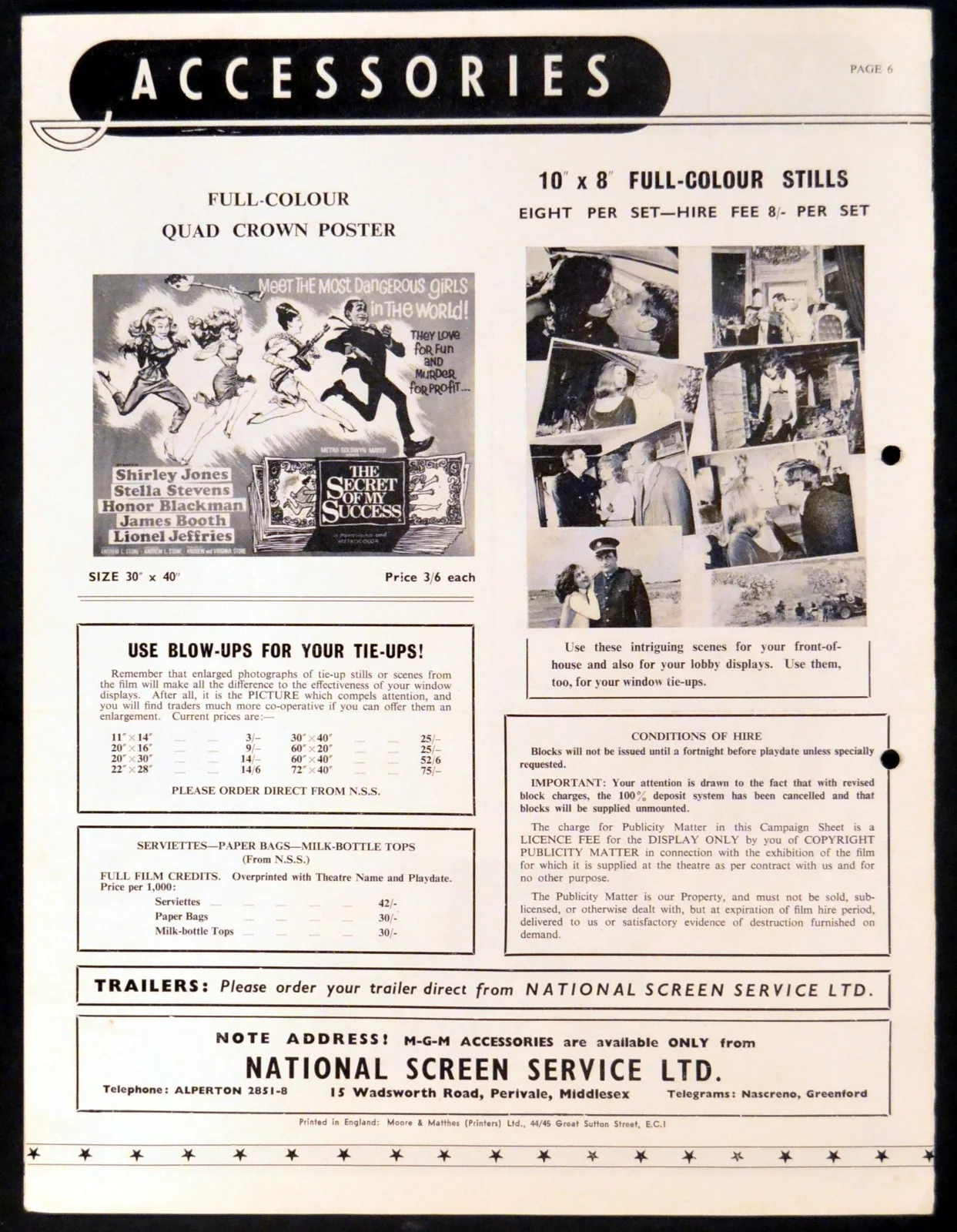SECRET OF MY SUCCESS 1965 Shirley Jones, Stella Stevens Honor Blackman PRESSBOOK, изображение 2