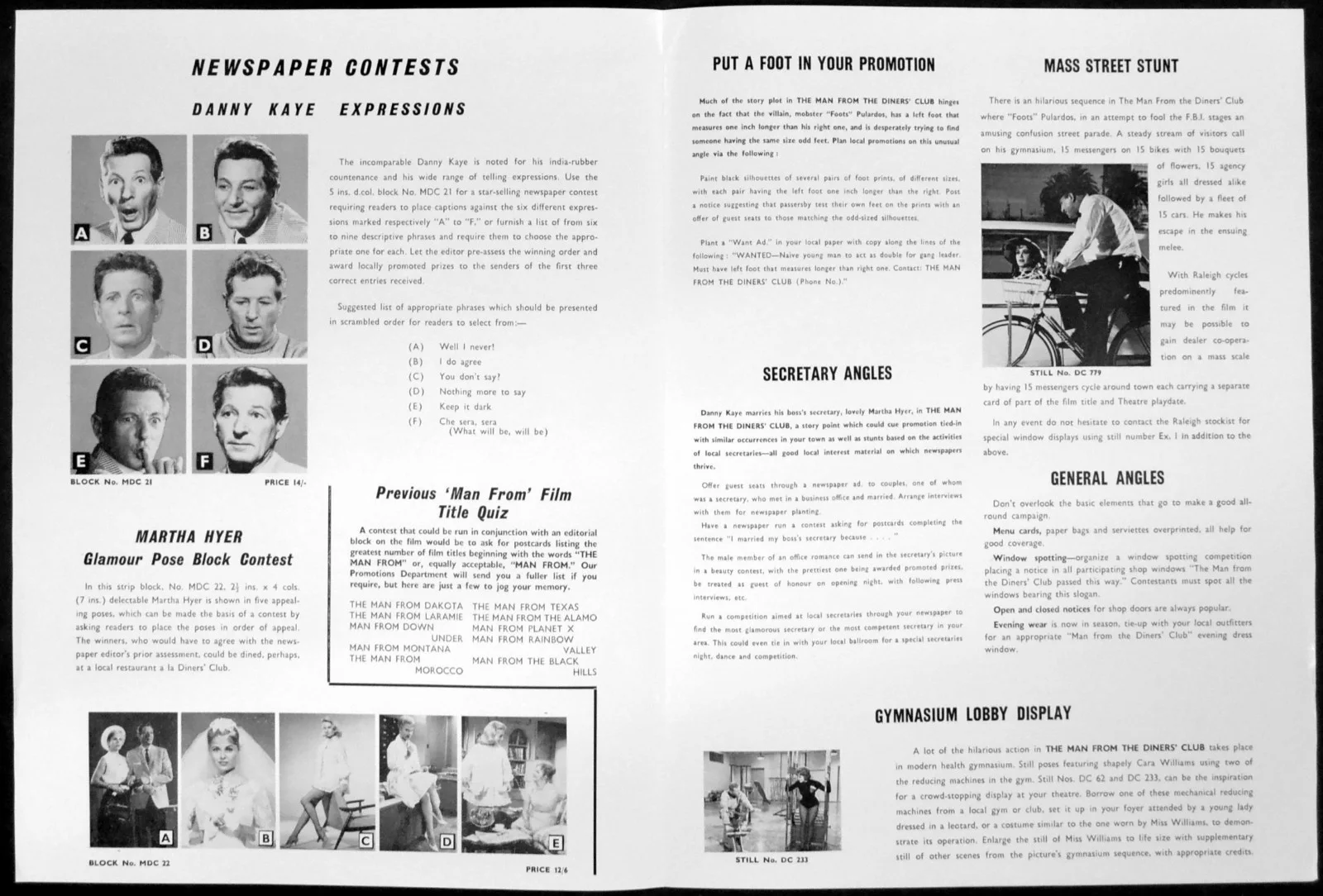 MAN FROM THE DINERS’ CLUB 1963 Danny Kaye, Martha Hyer CAMPAIGN BOOK, image 2