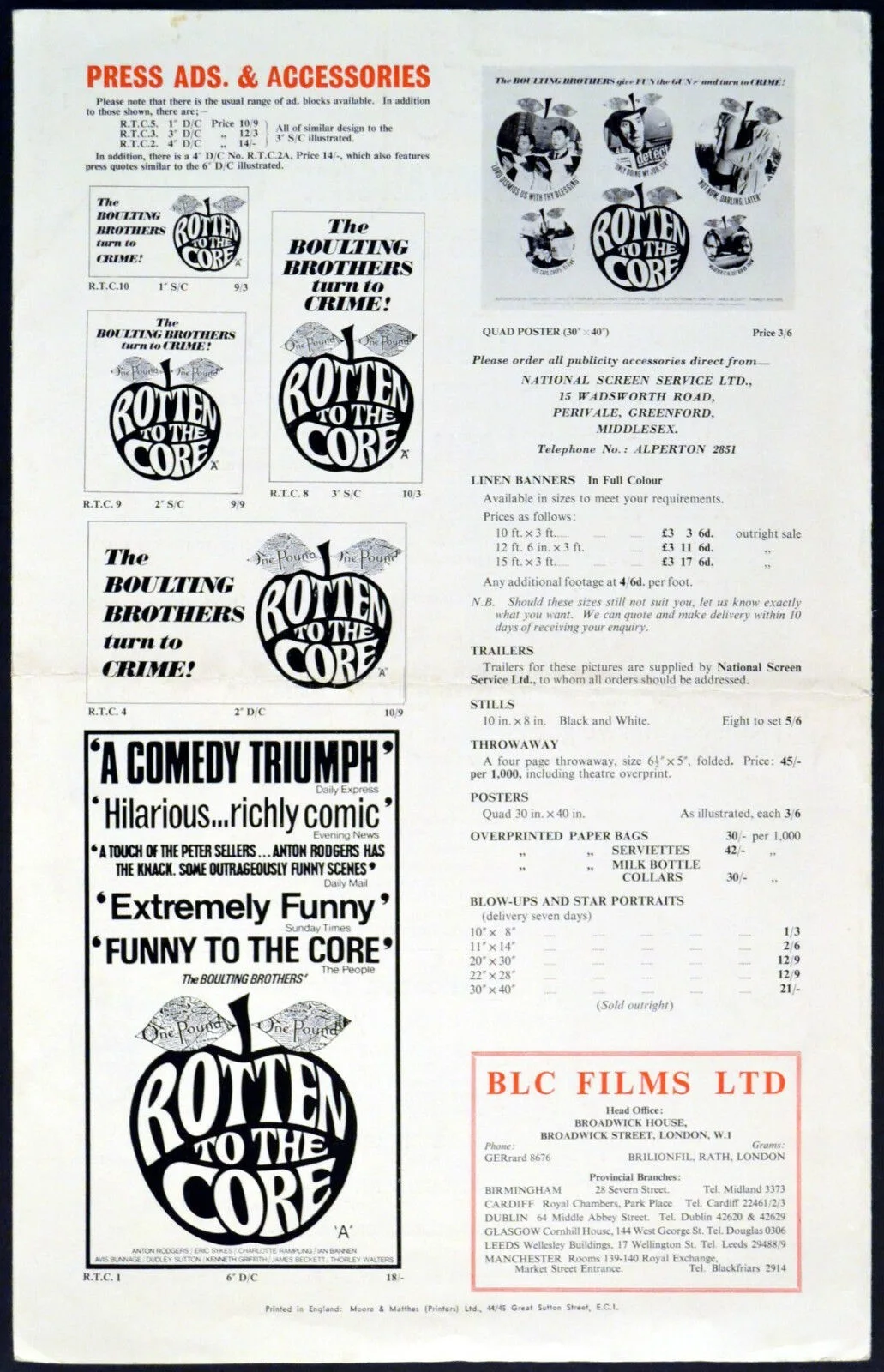 ROTTEN TO THE CORE 1965 Eric Sykes, Ian Bannen, Dudley Sutton UK PRESSBOOK, image 3