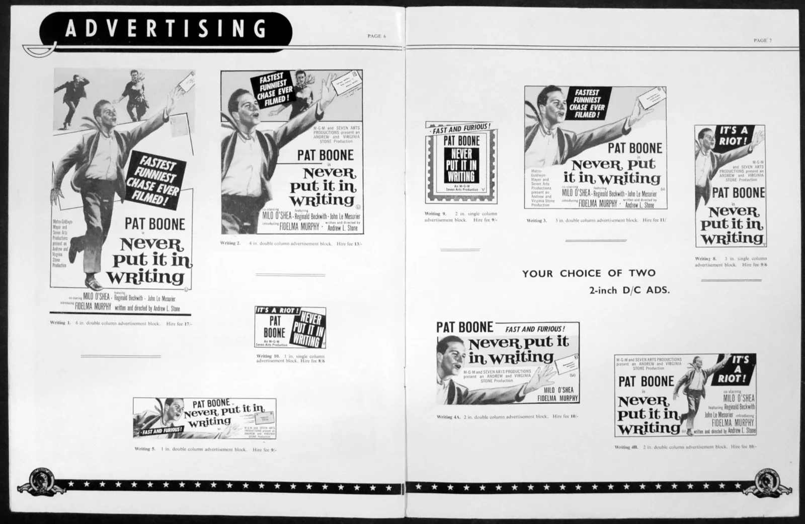 NEVER PUT IT IN WRITING 1964 Pat Boone, Fidelma Murphy, Milo O'Shea UK PRESSBOOK, изображение 2