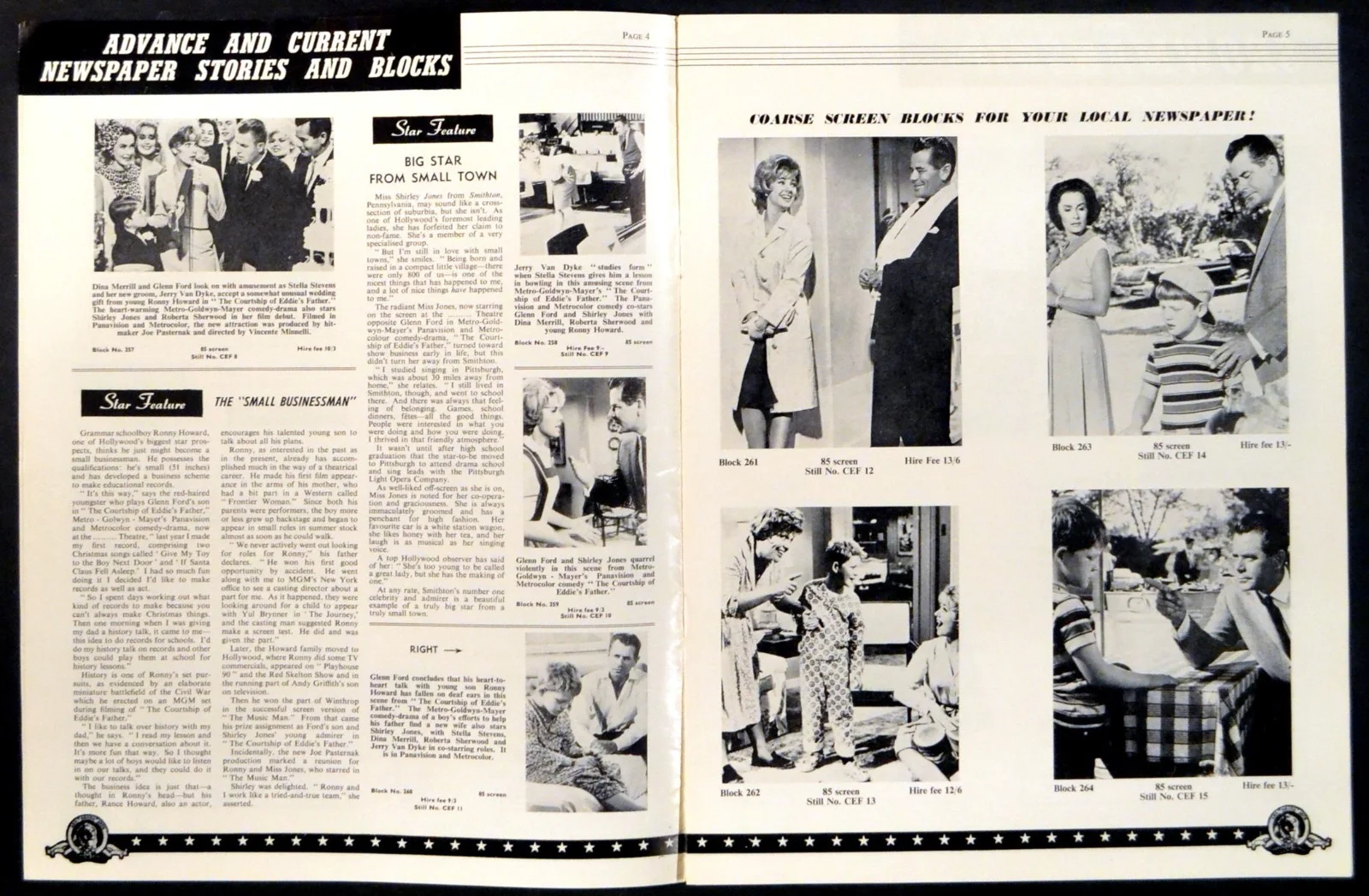 COURTSHIP OF EDDIE’S FATHER 1963 Glenn Ford, Shirley Jones UK PRESSBOOK, изображение 2