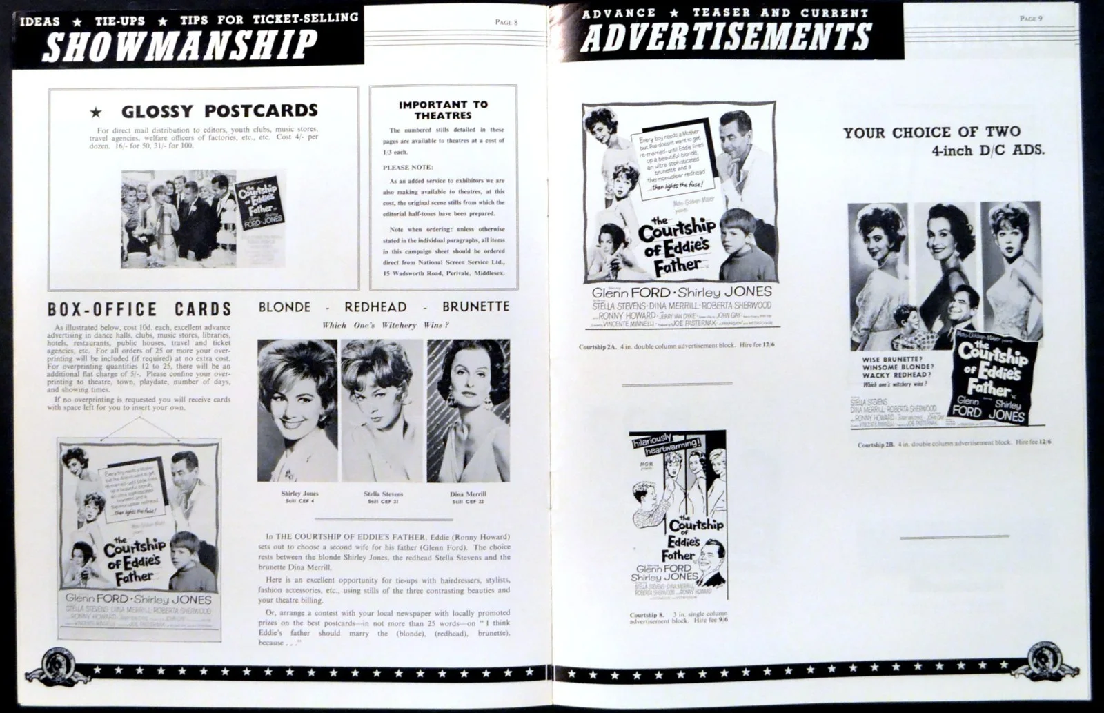 COURTSHIP OF EDDIE’S FATHER 1963 Glenn Ford, Shirley Jones UK PRESSBOOK, изображение 3