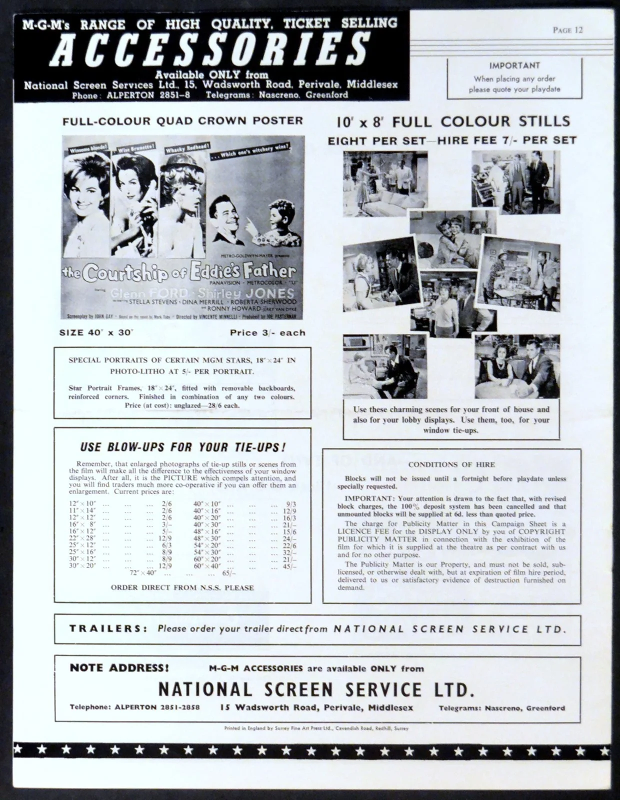 COURTSHIP OF EDDIE’S FATHER 1963 Glenn Ford, Shirley Jones UK PRESSBOOK, изображение 4