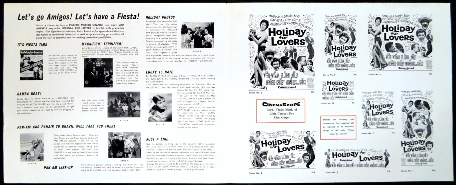 HOLIDAY FOR LOVERS 1959 Clifton Webb, Jane Wyman, Jill St. John UK PRESSBOOK, изображение 2