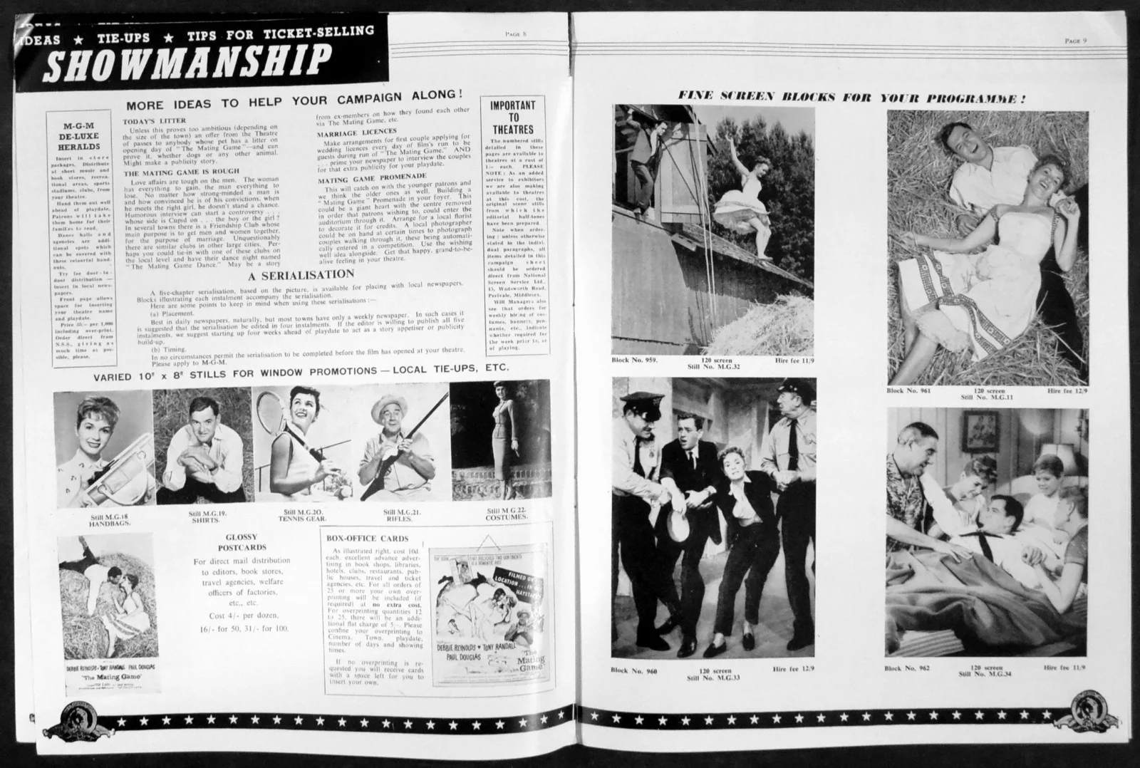 MATING GAME 1959 Debbie Reynolds, Tony Randall, Paul Douglas UK PRESSBOOK, изображение 2