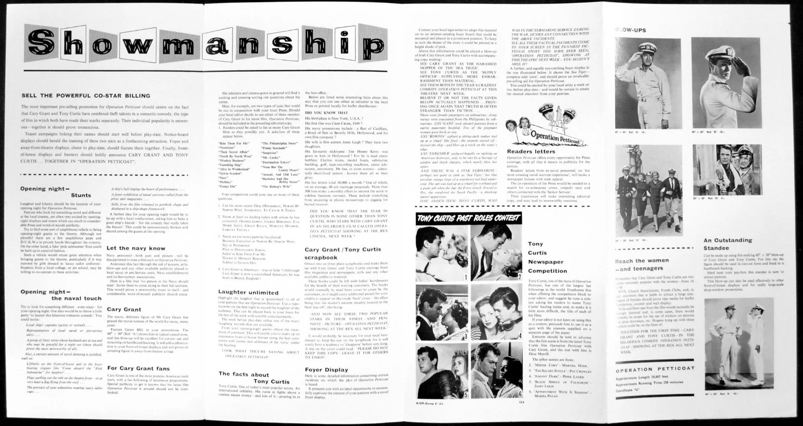 OPERATION PETTICOAT 1959 Cary Grant, Tony Curtis, Joan O'Brien UK PRESSBOOK, image 2
