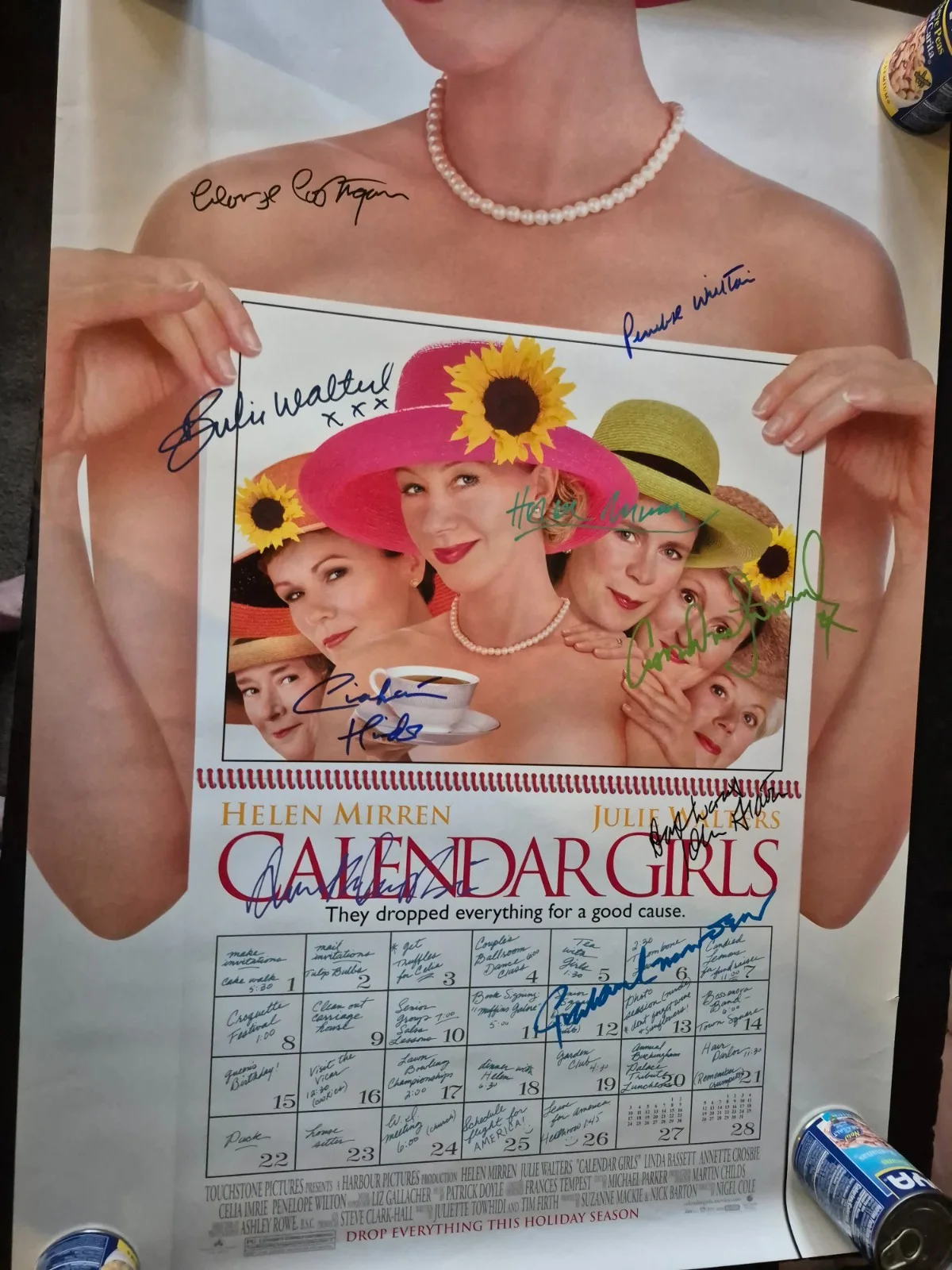 SEE BELOW — CALENdar girls----CAST SIGNED MOVIE POSTER-w/COA ekim
