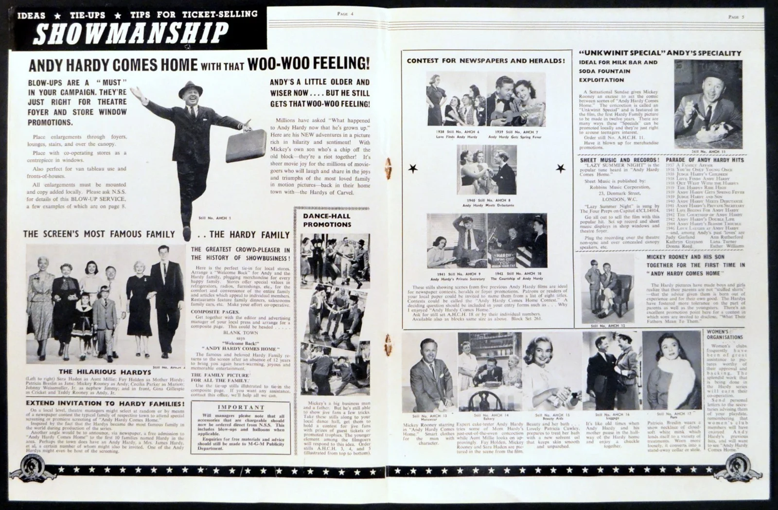 ANDY HARDY COMES HOME 1958 Mickey Rooney, Patricia Breslin UK CAMPAIGN BOOK, изображение 3