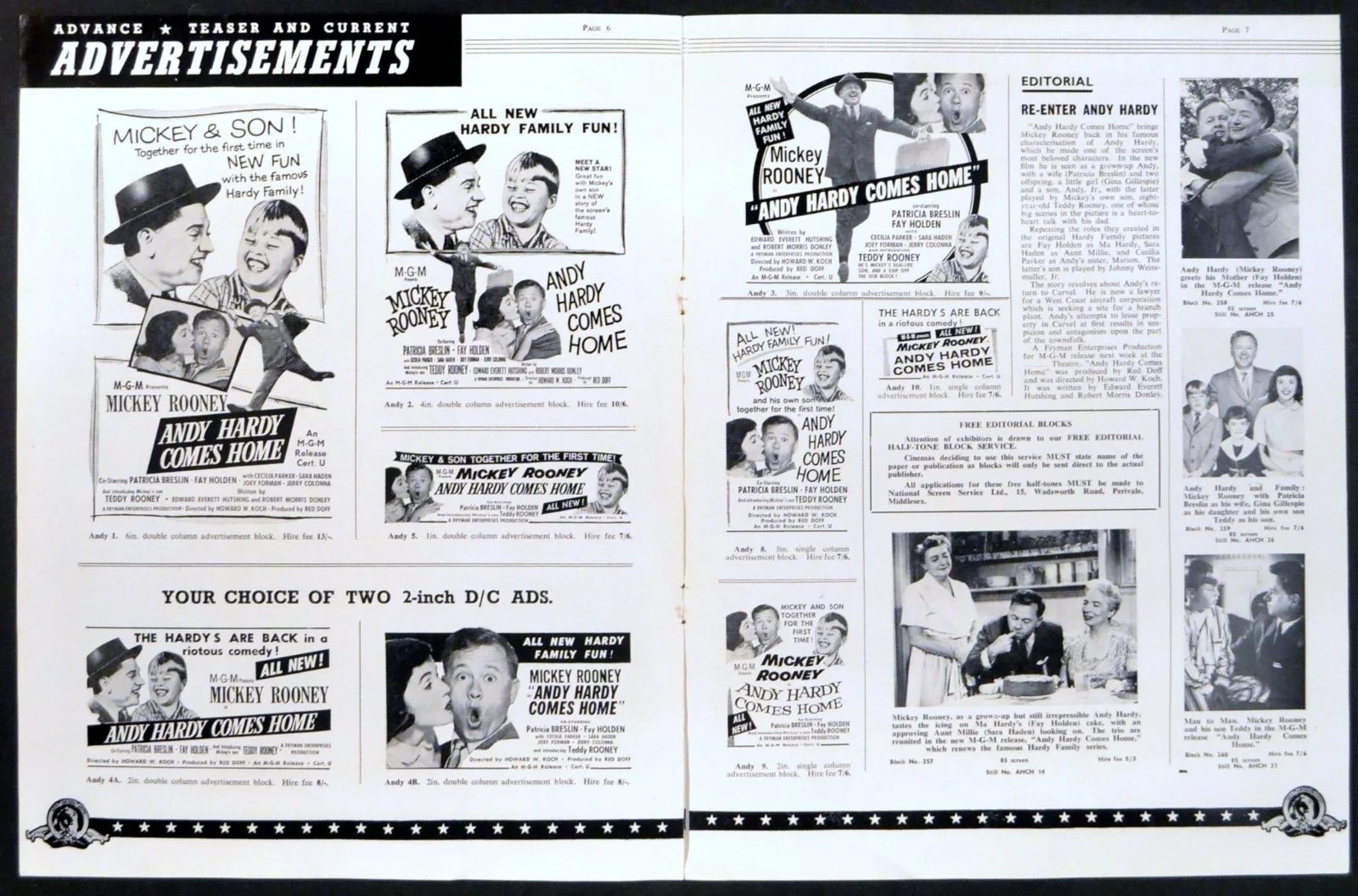 ANDY HARDY COMES HOME 1958 Mickey Rooney, Patricia Breslin UK CAMPAIGN BOOK, изображение 4