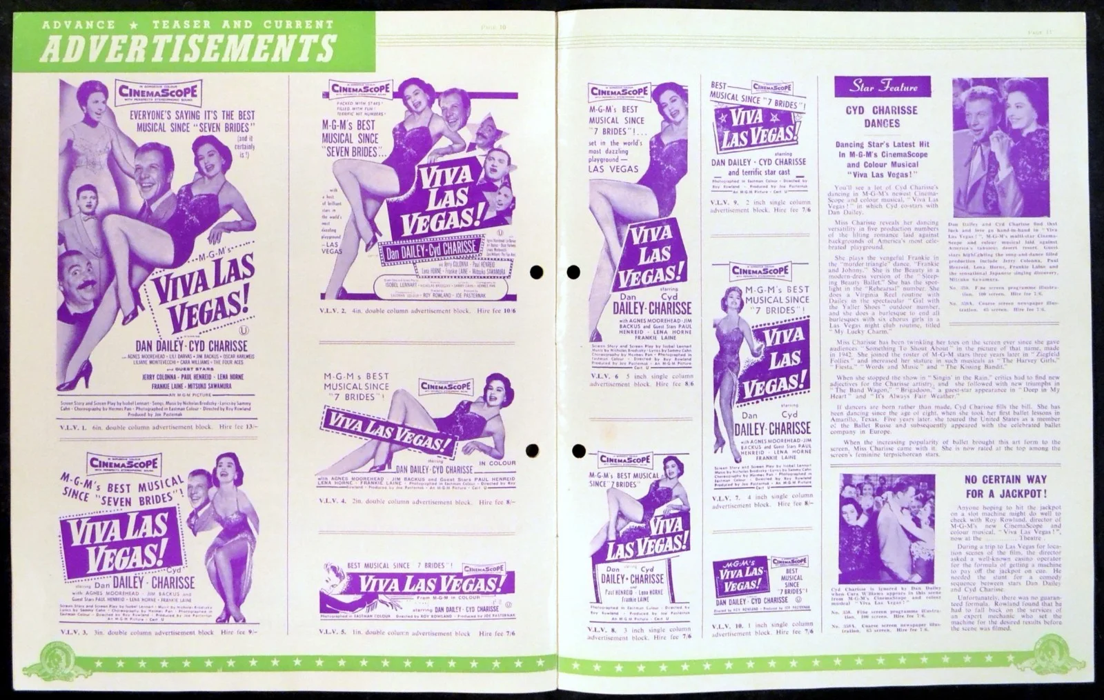 VIVA LAS VEGAS! 1956 Dan Dailey, Cyd Charisse, Agnes Moorehead UK PRESSBOOK, image 2