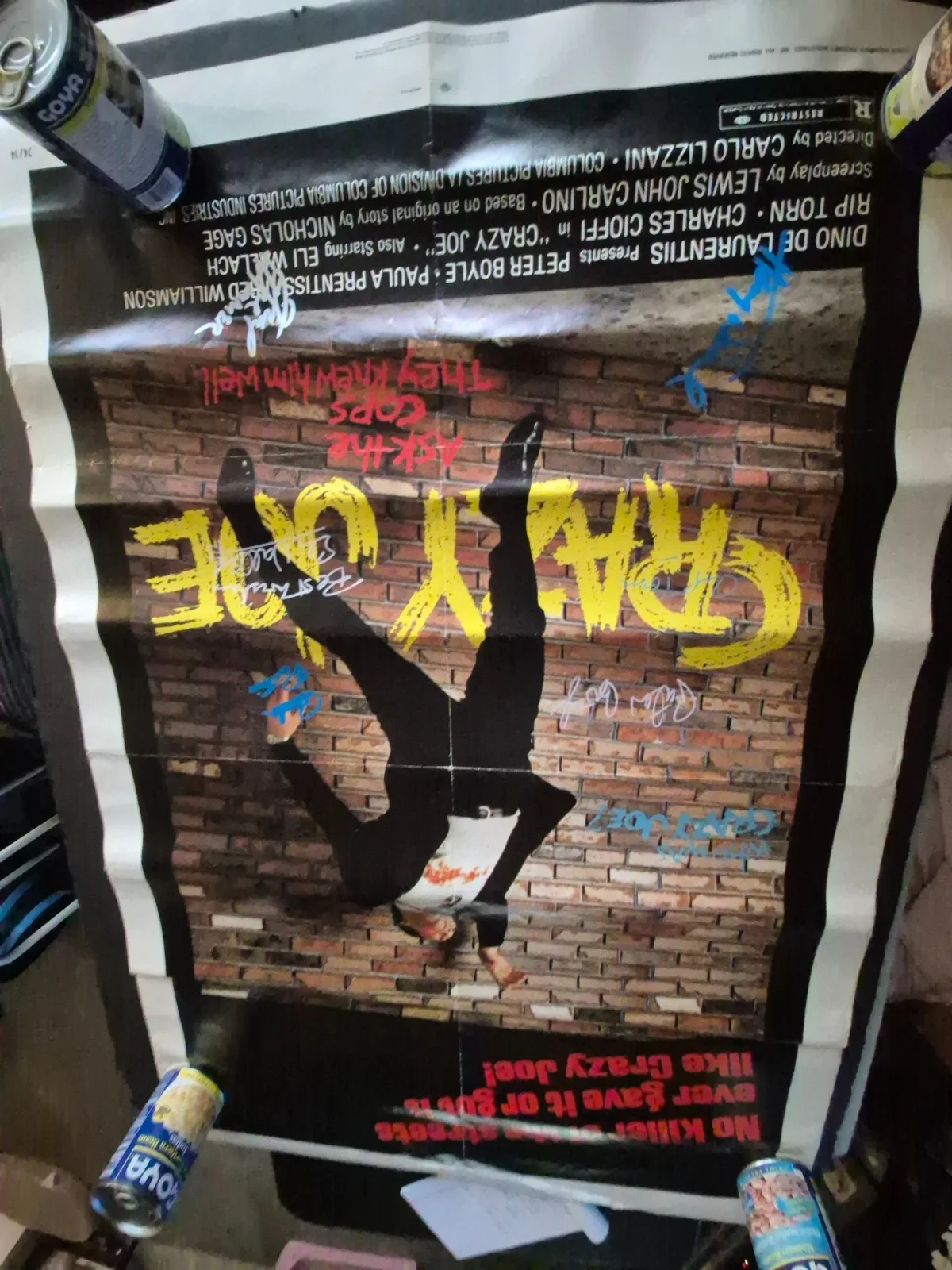 SEE BELOW — PÓSTER DE PELÍCULA FIRMADO POR CRAZY JOE CAST-con certificado de autenticidad ekim, изображение 4
