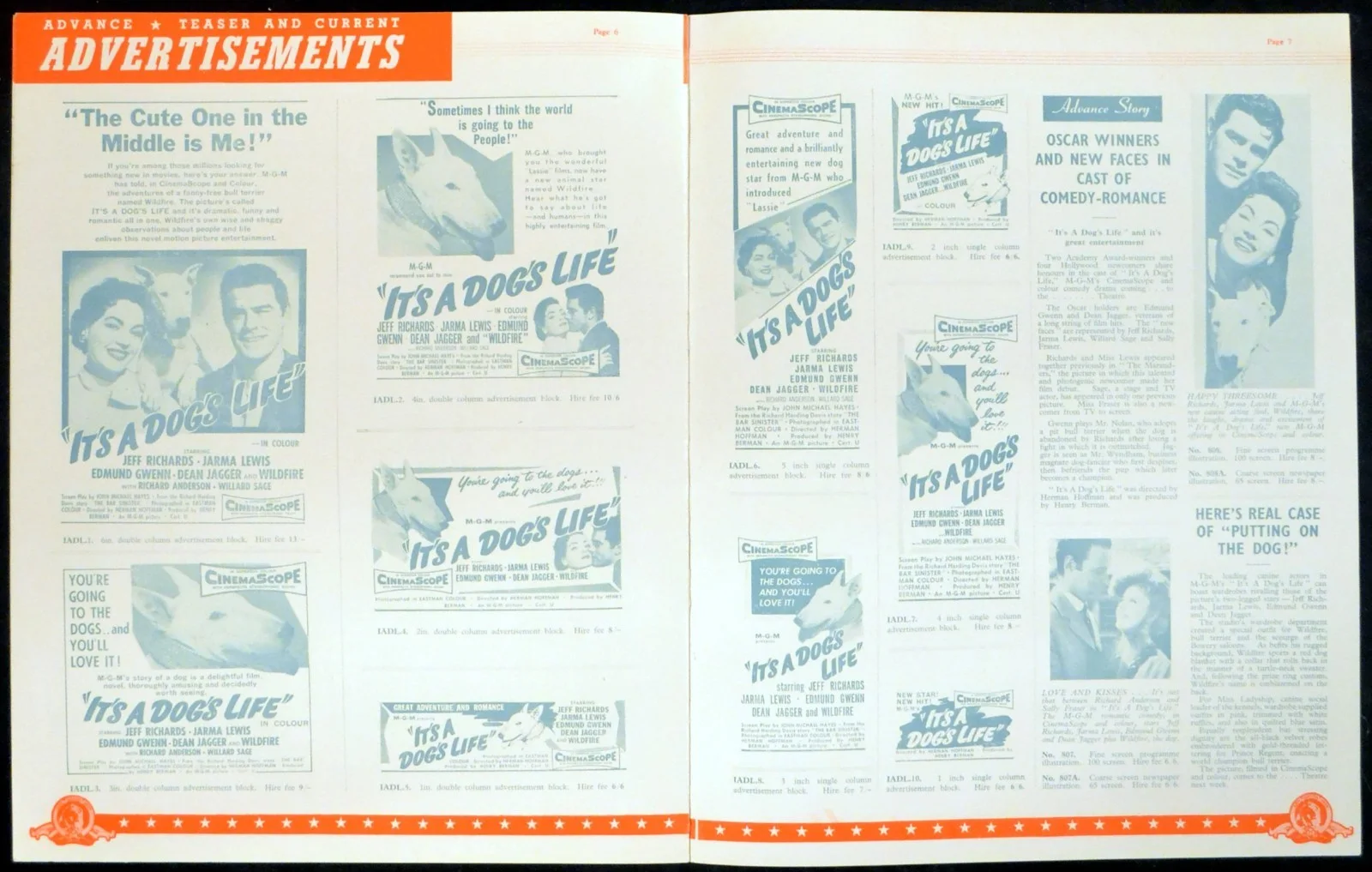 IT’S A DOG’S LIFE 1955 Jeff Richards, Edmund Gwenn, Dean Jagger UK PRESSBOOK, изображение 2