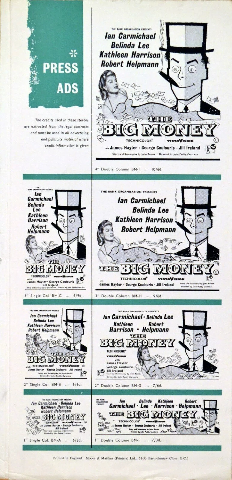 BIG MONEY 1956 Ian Carmichael, Belinda Lee, Kathleen Harrison UK PRESSBOOK, изображение 2