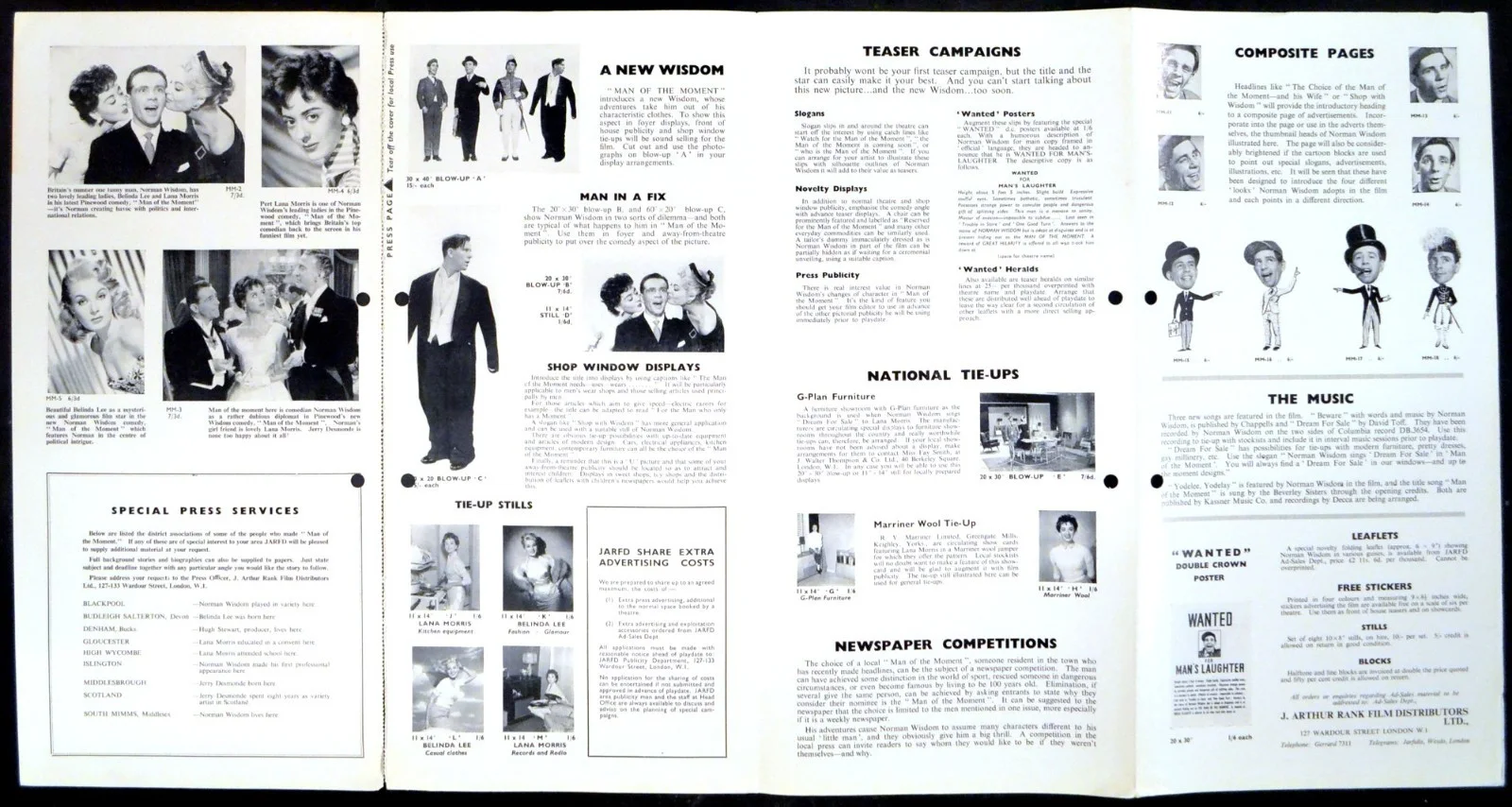 MAN OF THE MOMENT 1955 Norman Wisdom, Lana Morris, Belinda Lee UK PRESSBOOK, изображение 2