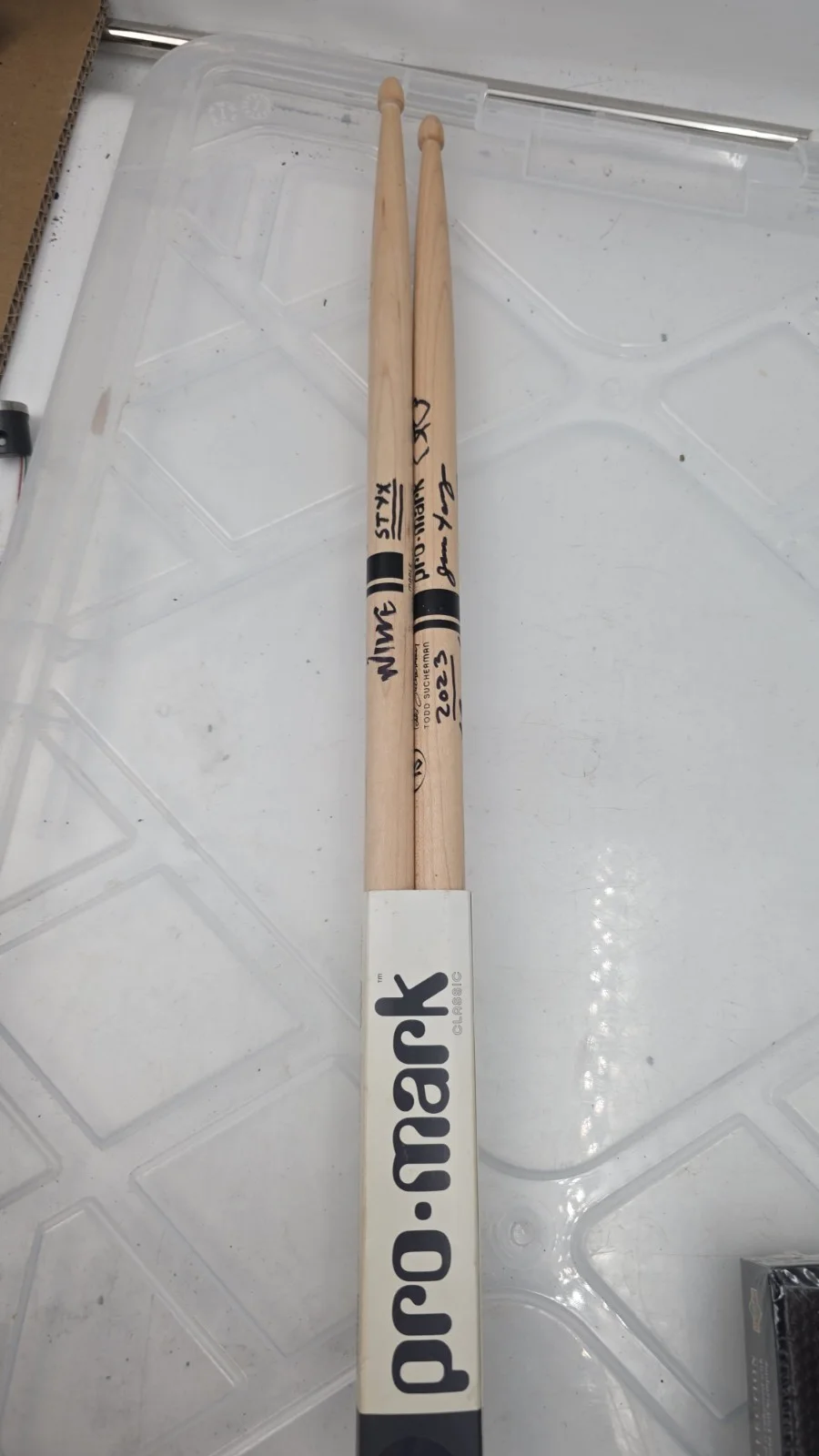 Styx Band Signed Drum Sticks Tommy Shaw,L.Gowan,J.Y.,Ricky Phillips,Will E,Chuck, image 5
