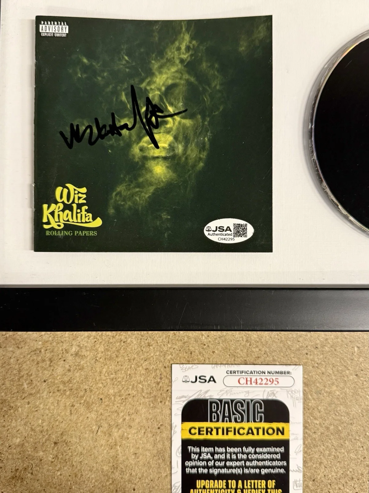 412 Rapper Wiz Khalifa Signed Rolling Papers Framed CD Booklet With JSA COA, image 2