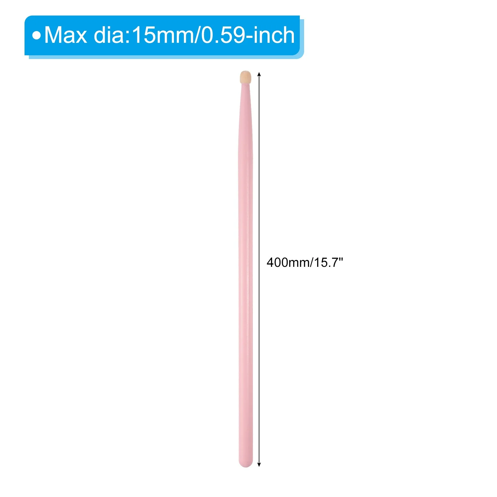 2 Pair Wood Drumstick Anti Slip Handle Grips 5A Pink Drum Stick Wood Tip, image 2