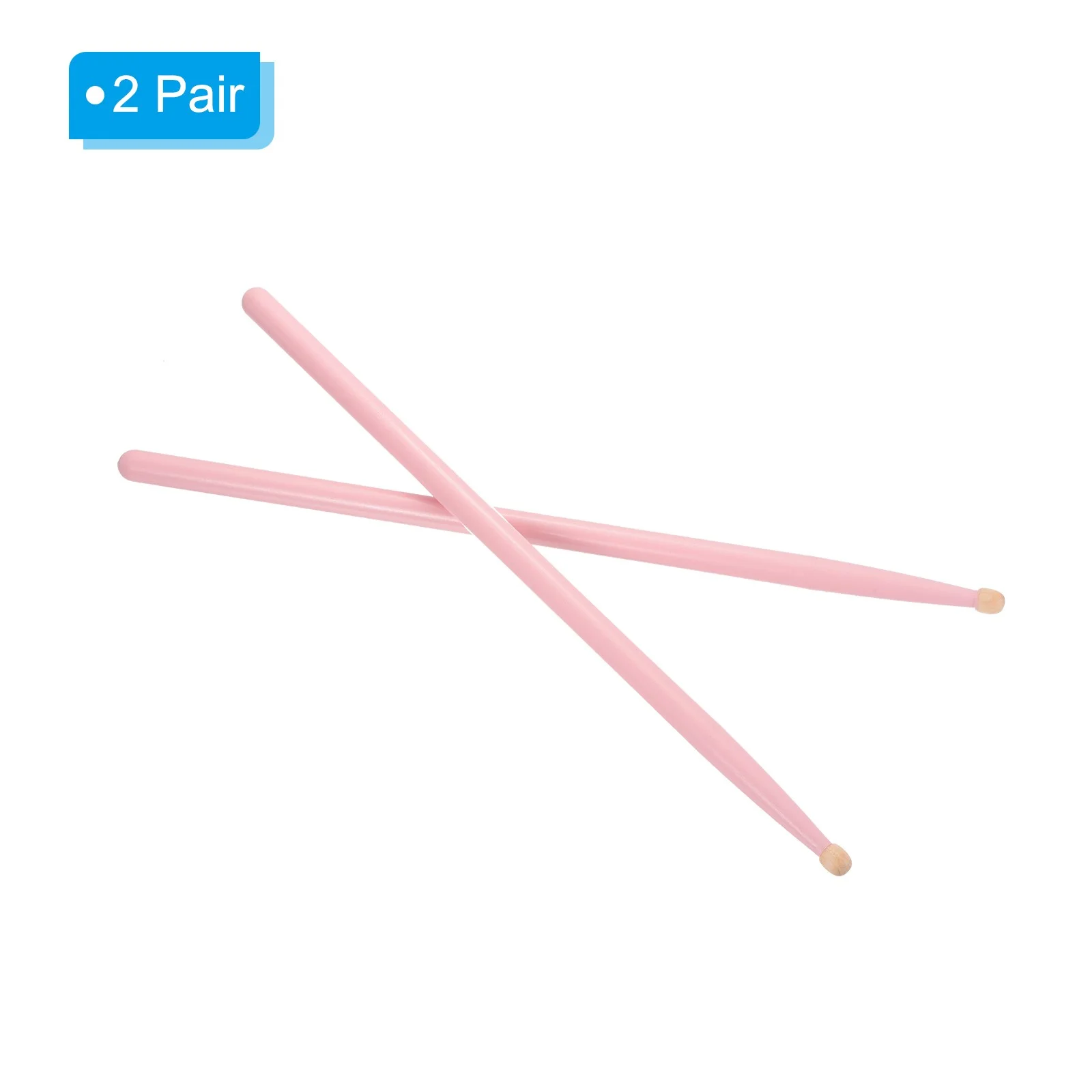2 Pair Wood Drumstick Anti Slip Handle Grips 5A Pink Drum Stick Wood Tip, image 3