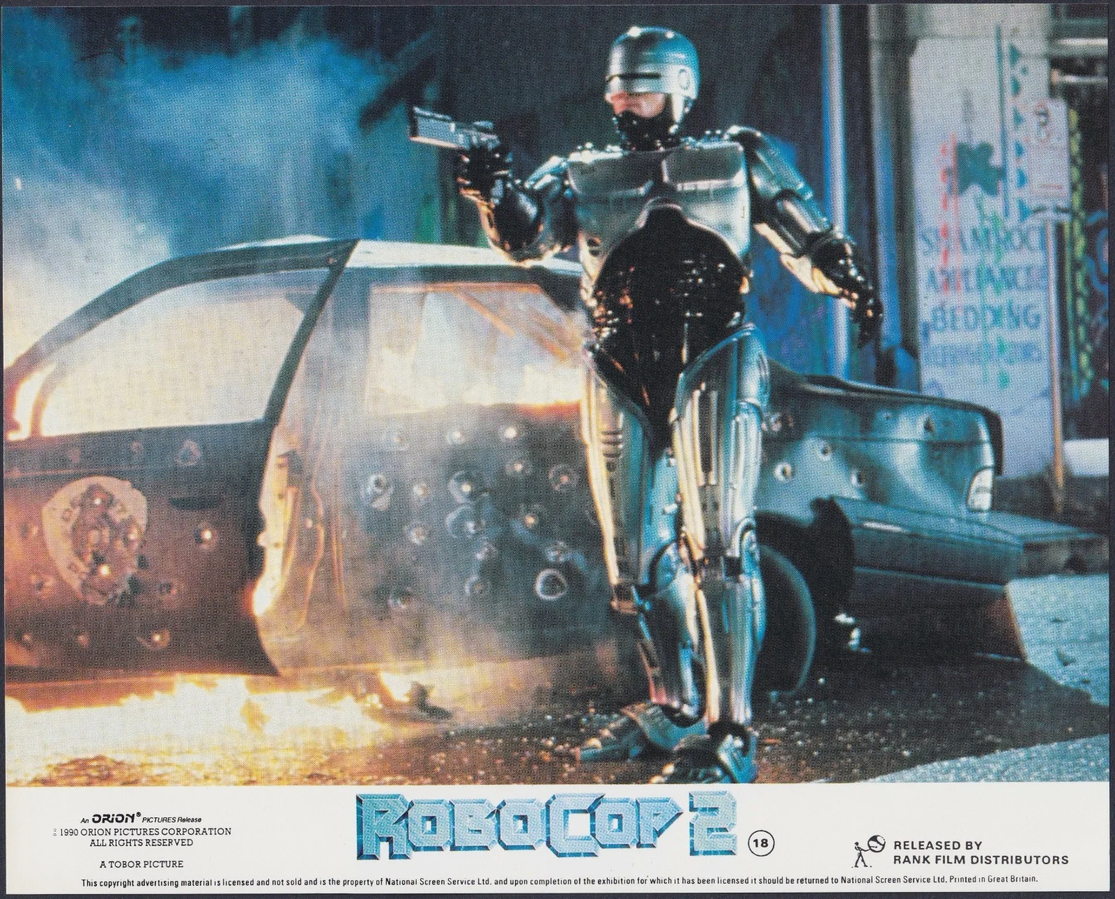 Robocop 2 8x Original UK FOH Lobby Cards Peter Weller Irvin Kershner 1990, изображение 2