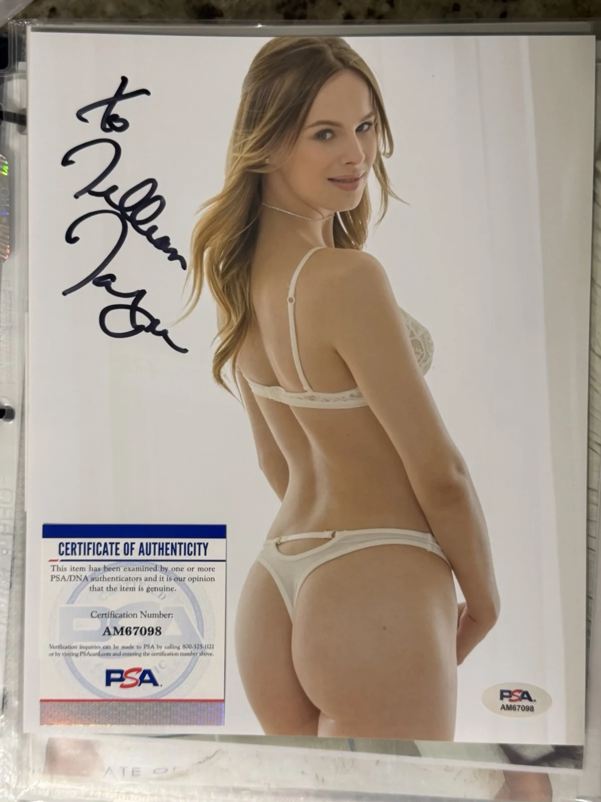 Jillian Janson Autographed 8x10 Photo Adult Video Star With PSA Certificate, изображение 2
