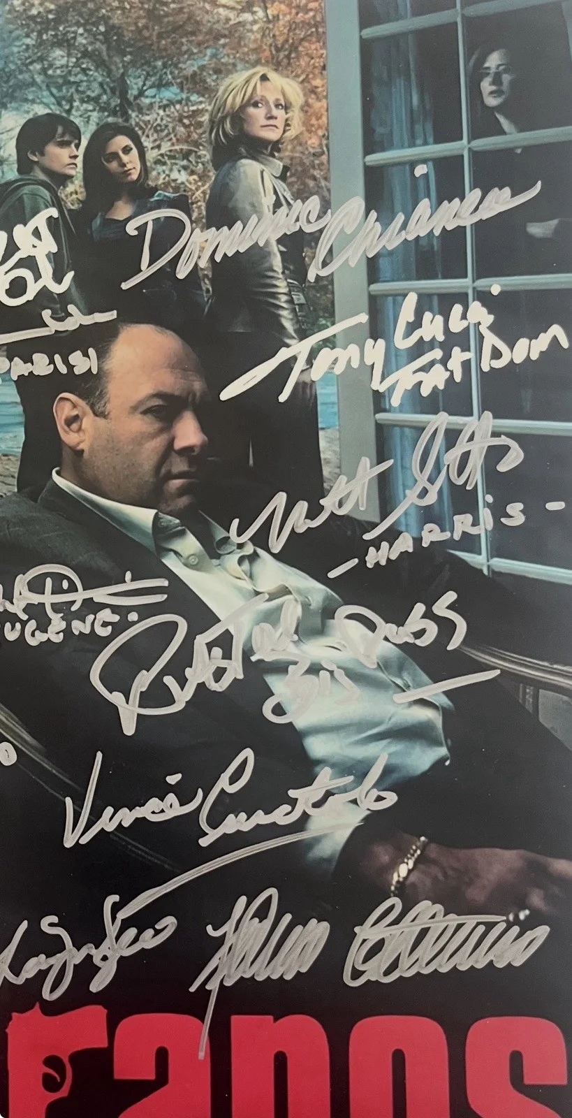 Dominic Chianese, Jamie Lynn Sigler, Vincent Patore — Sopranos Signed 11x14 Cast Signed Photo Signed By 18 JSA Uncle Jr,Robert Iler+16, изображение 2