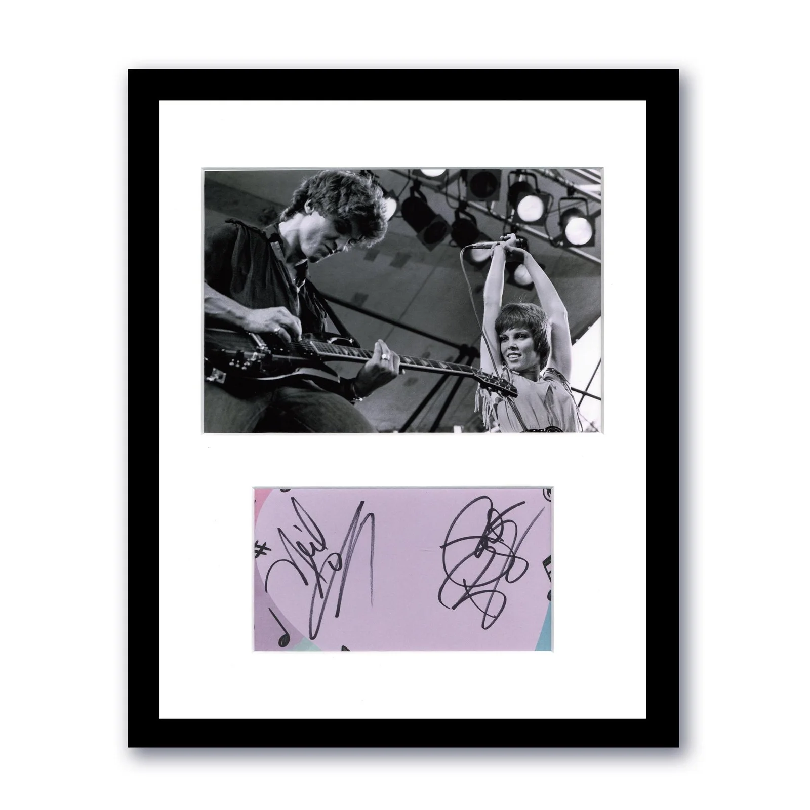 Neil Giraldo, Pat Benatar — Pat Benatar & Neil Giraldo AUTOGRAPH Signed Custom Framed 11x14 Display B ACOA