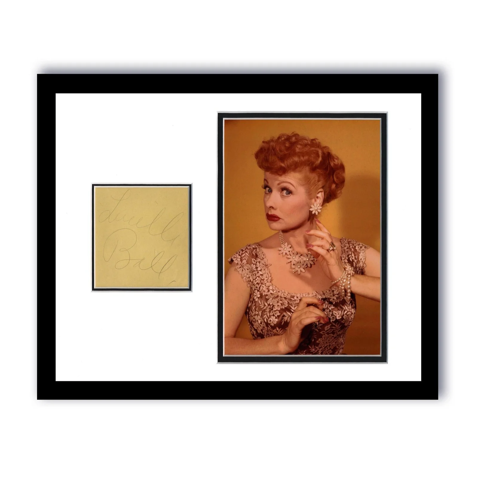 Lucille Ball — Lucille Ball "I Love Lucy" AUTOGRAPH Signed Custom Framed 11x14 Display ACOA
