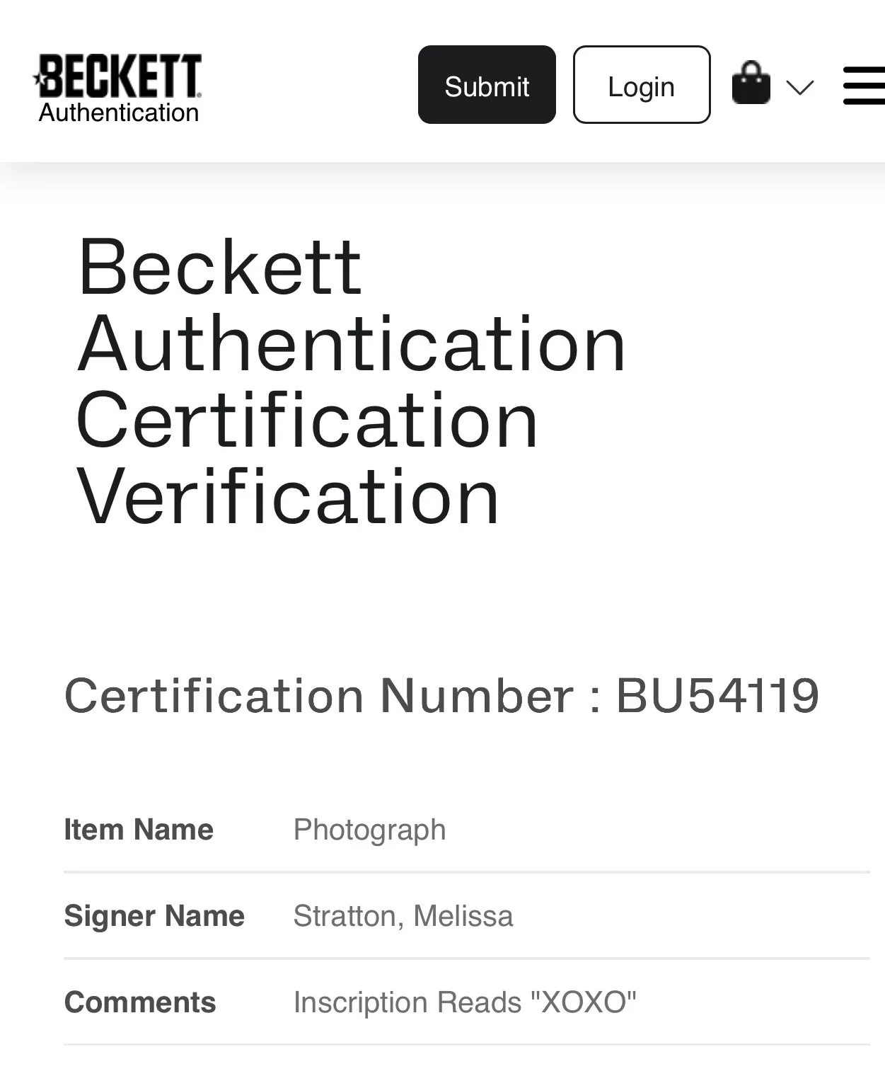 Melissa Stratton Adult Film Star Signed 8X10 Photo With Beckett COA, изображение 2