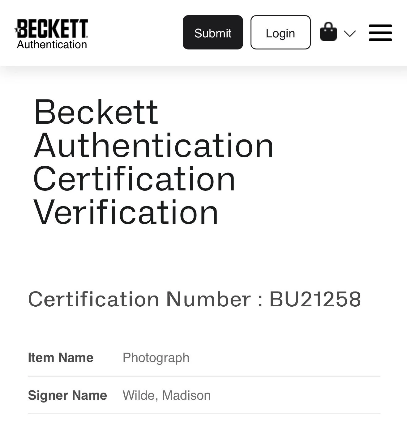 Madison Wilde Adult Video Star 8x10 Photo Beckett Certified, изображение 2