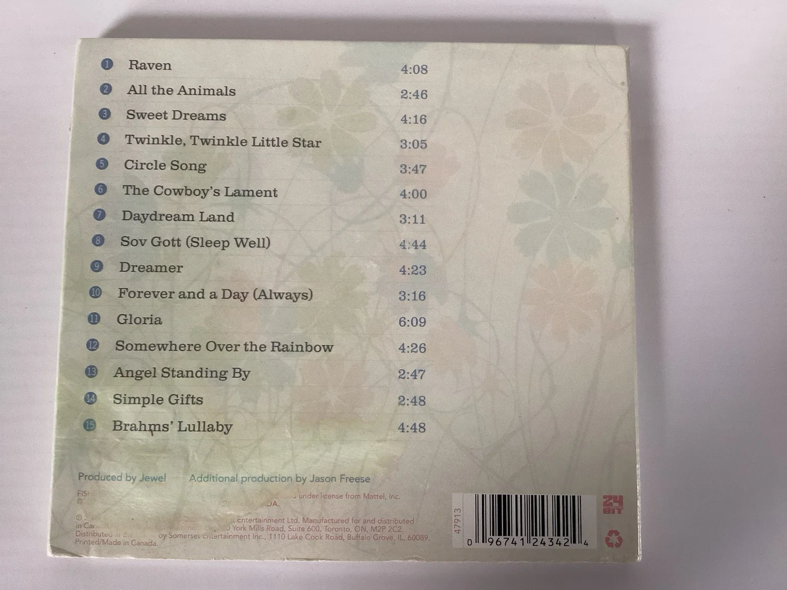 Singer & Song Writer Jewel Lullaby CD Autographed Tested Playable Good Condition, изображение 3