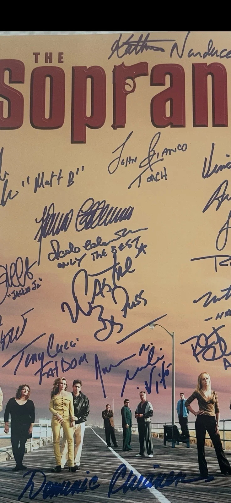 Dominic Chianese, Jamie Lynn Sigler, Vincent Patore — Sopranos Signed 11x14 Cast Signed Photo Signed By 18 JSA Uncle Jr,Robert Iler+16, image 2
