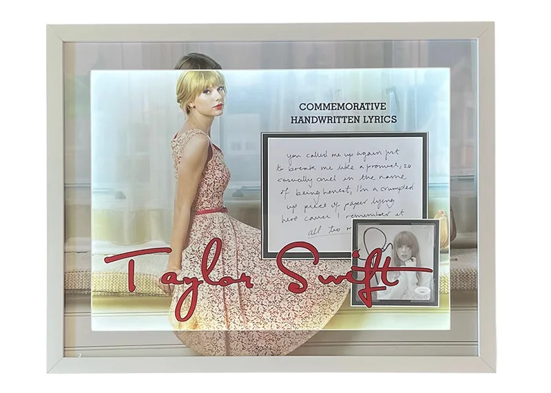 Taylor Swift Signed 3D With LED Lights 25x25 Framed CD JSA, image 3