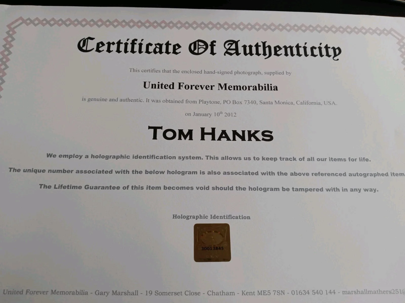 Tom Hanks — TOM HANKS Signed 8x10" FORREST GUMP Hand Signed Authentic Autograph w/COA, image 3