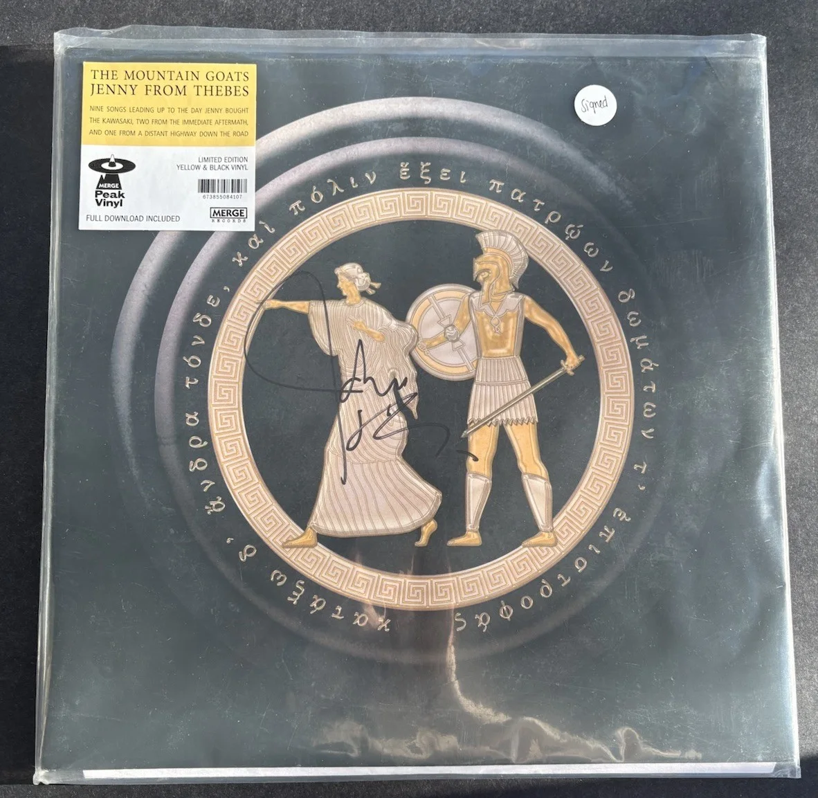 Mountain Goats Autographed Jenny From Thebes Signed On Cover Colored 12” Vinyl, image 3