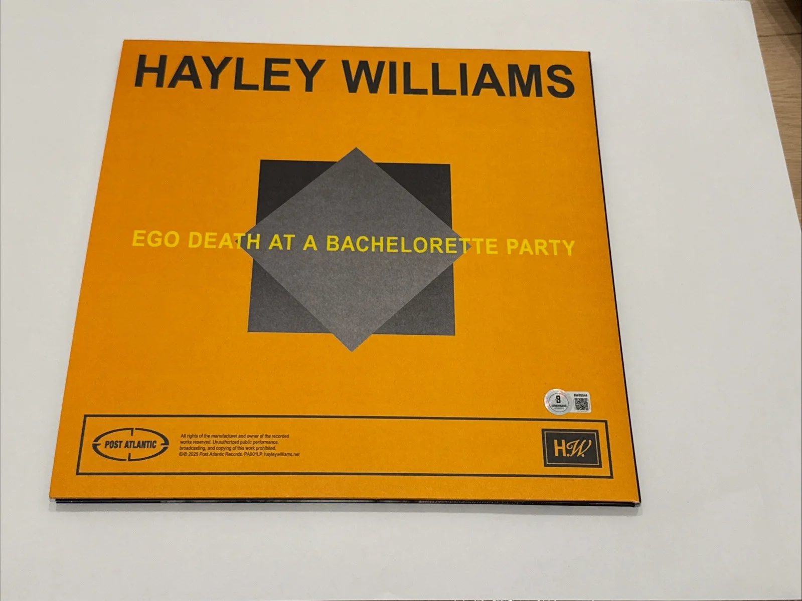 Hayley Williams Signed Ego Death At A Bachelorette Party Vinyl Beckett COA, image 4