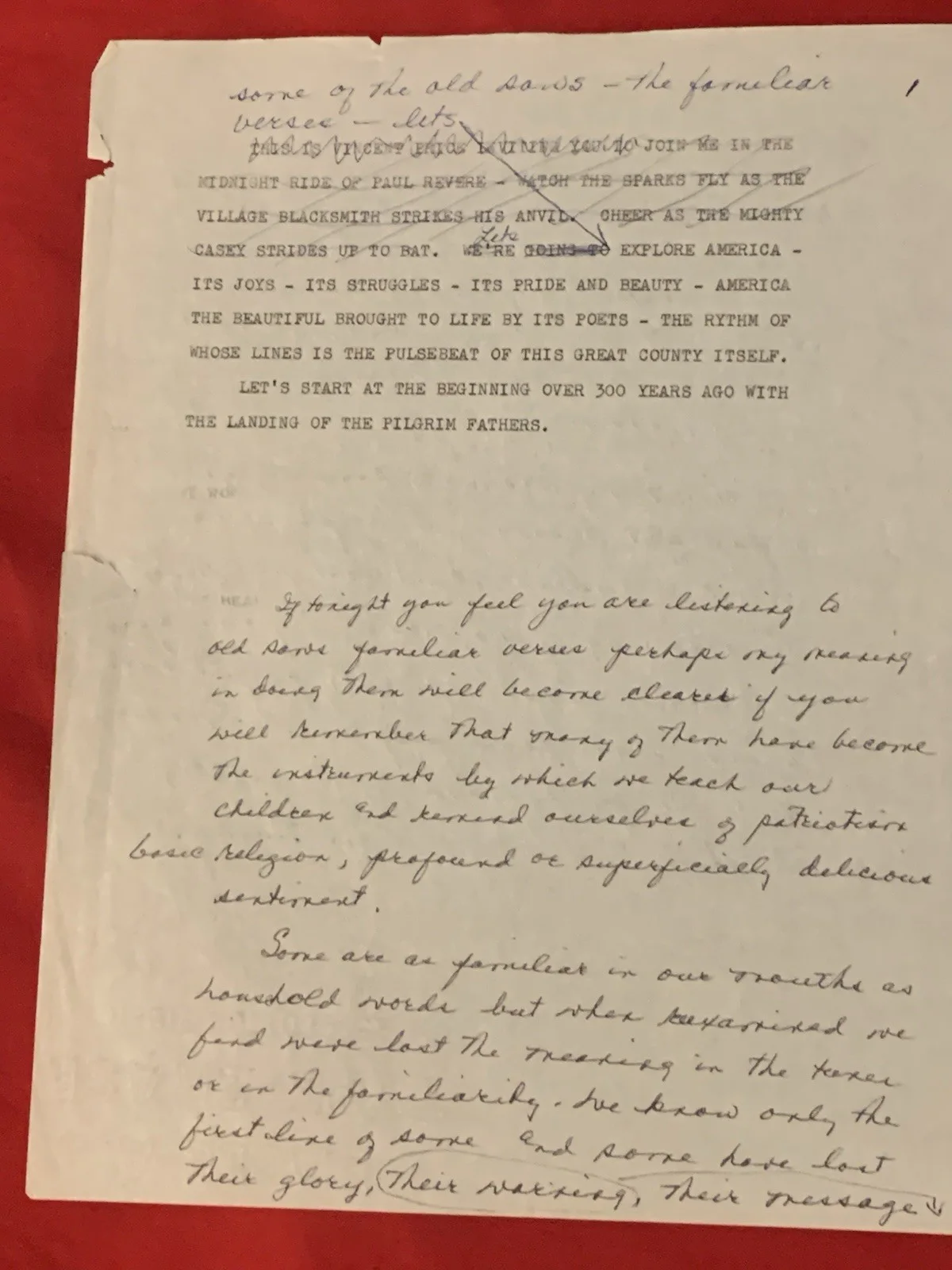 Vincent Price — Vincent Price Estate Typed & Handwritten Manuscript; Beautifully Handwritten 24b