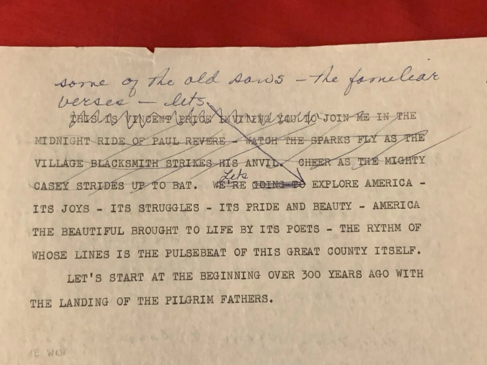 Vincent Price — Vincent Price Estate Typed & Handwritten Manuscript; Beautifully Handwritten 24b, изображение 3