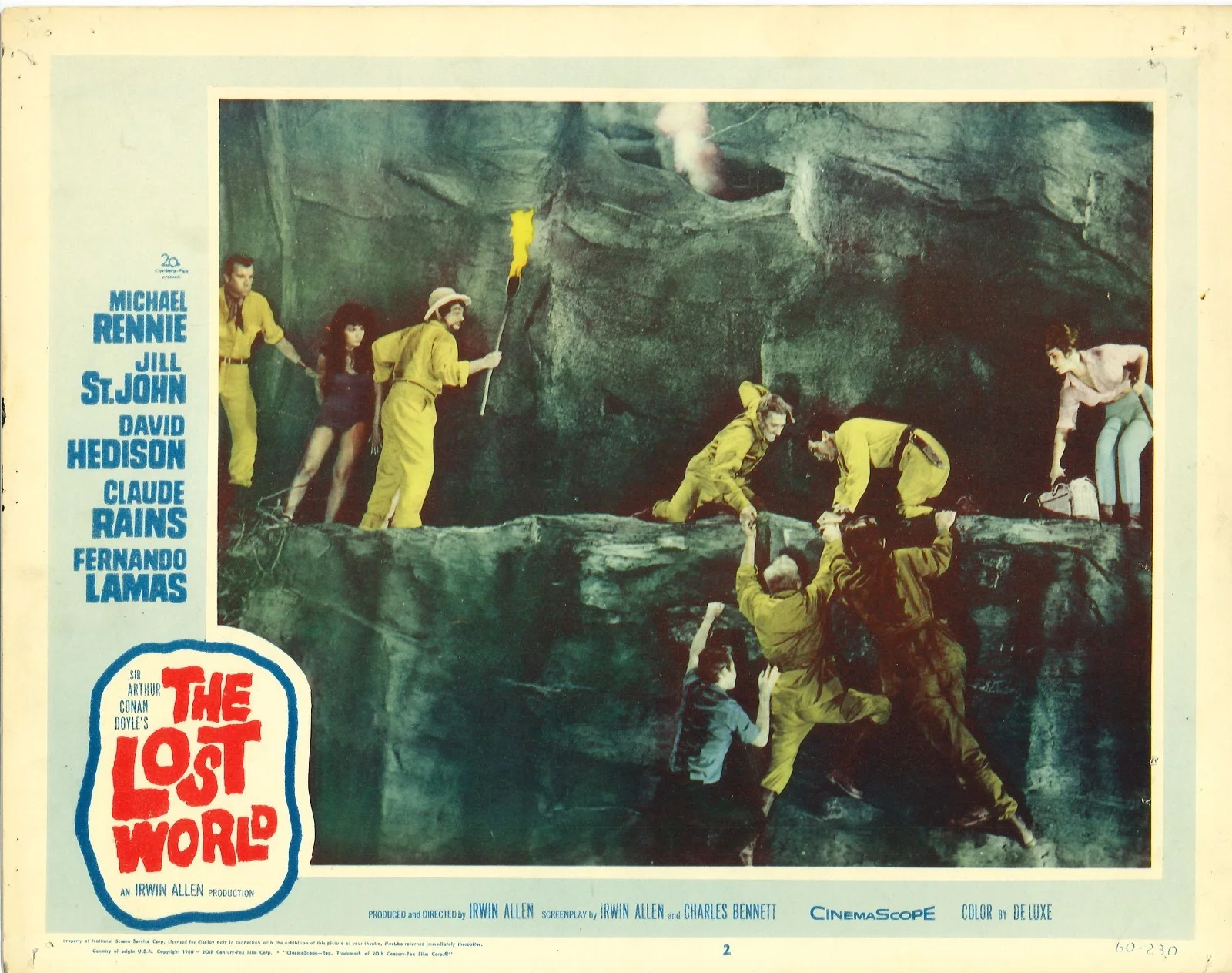 The Lost World 6x ORIGINAL US Lobby Cards Irwin Allen 1960, image 2