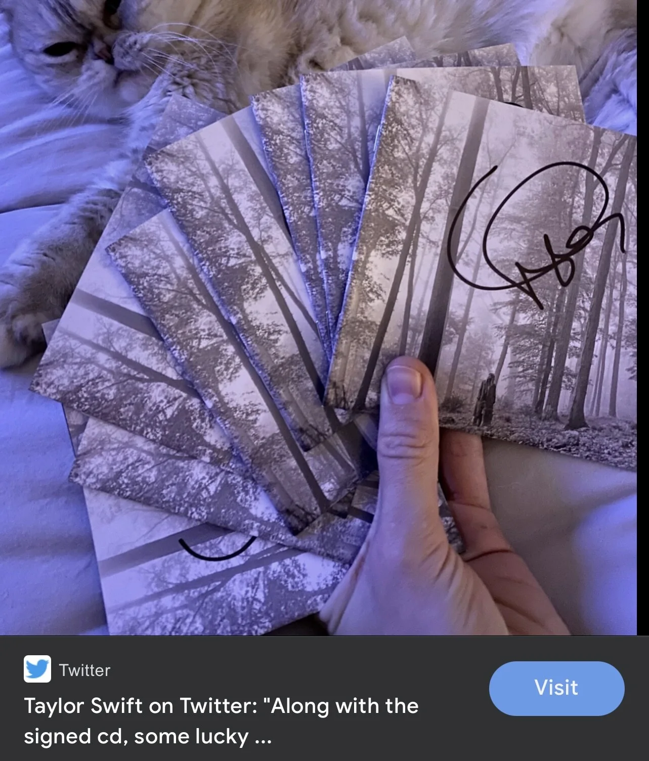 TAYLOR SWIFT FOLKLORE SIGNED AUTOGRAPHED INLAY WEBSITE OFFER AUDIO CD SEALED, image 5