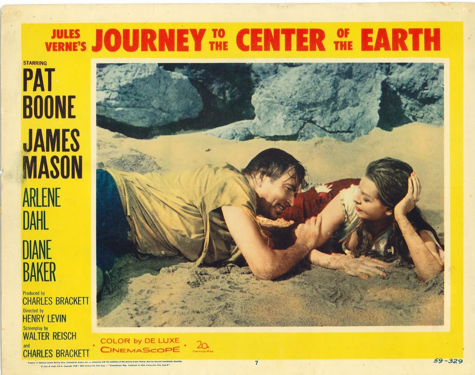 Journey to the Center of the Earth 2x ORIGINAL US Lobby Cards Pat Boone 1959, изображение 2