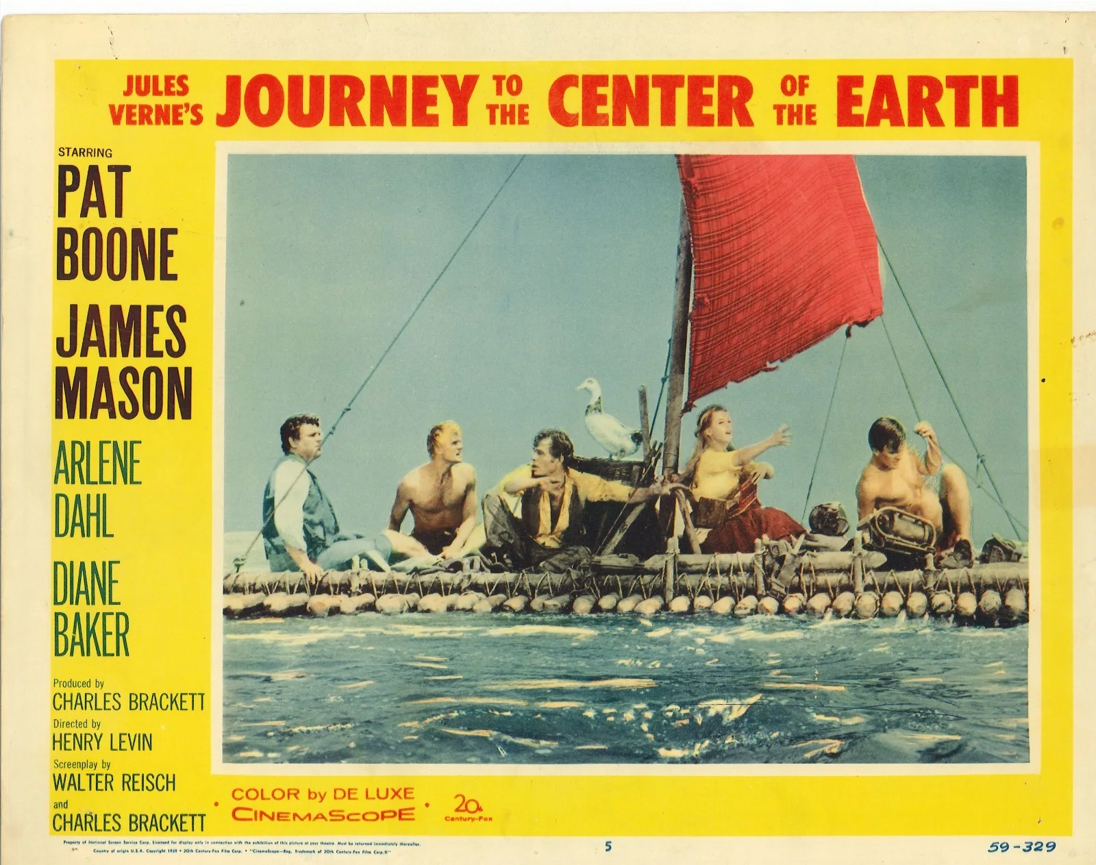 Journey to the Center of the Earth 2x ORIGINAL US Lobby Cards Pat Boone 1959, изображение 3