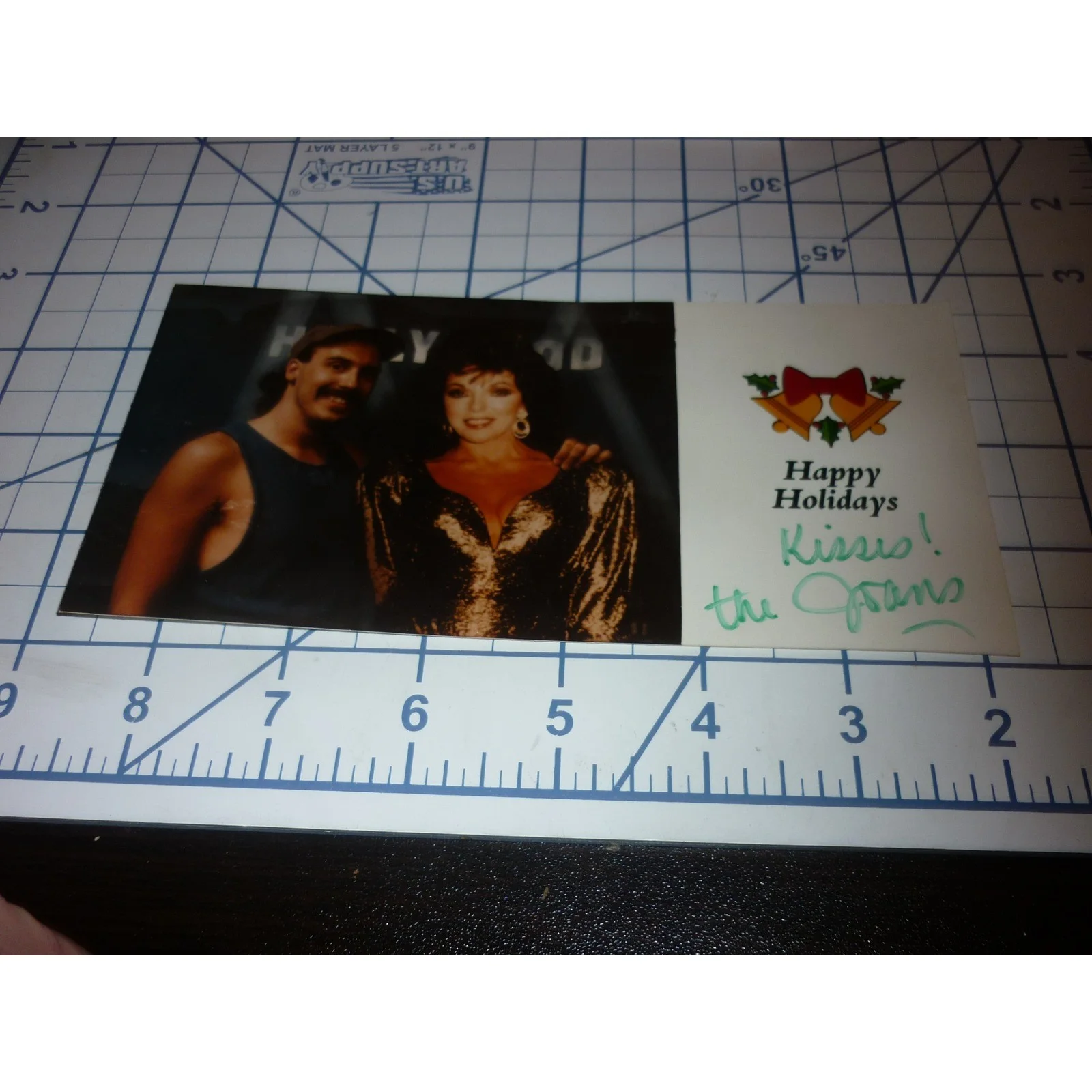 Joan Collins Signed 1989 Vintage Holiday Card Photograph Autographed Hollywood, изображение 4