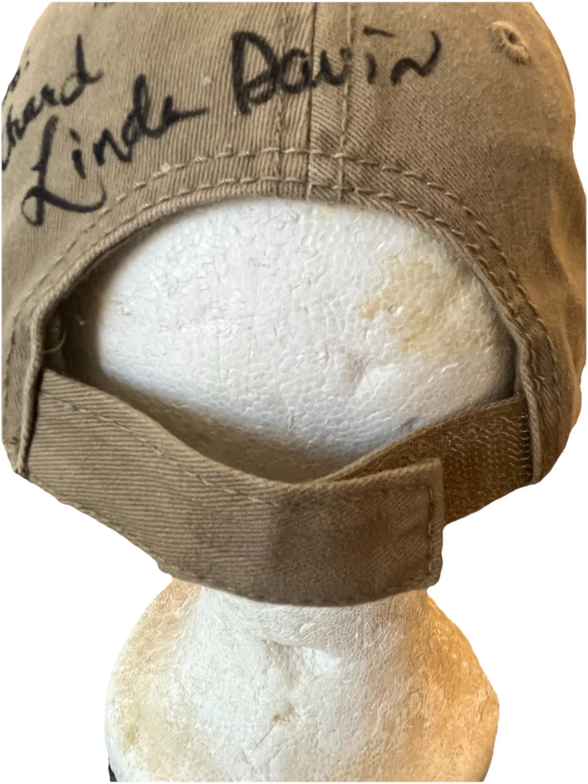 Autographed Hat Linda Davis Country Star Signed Kenny Rogers Cap Khaki Singer, image 5