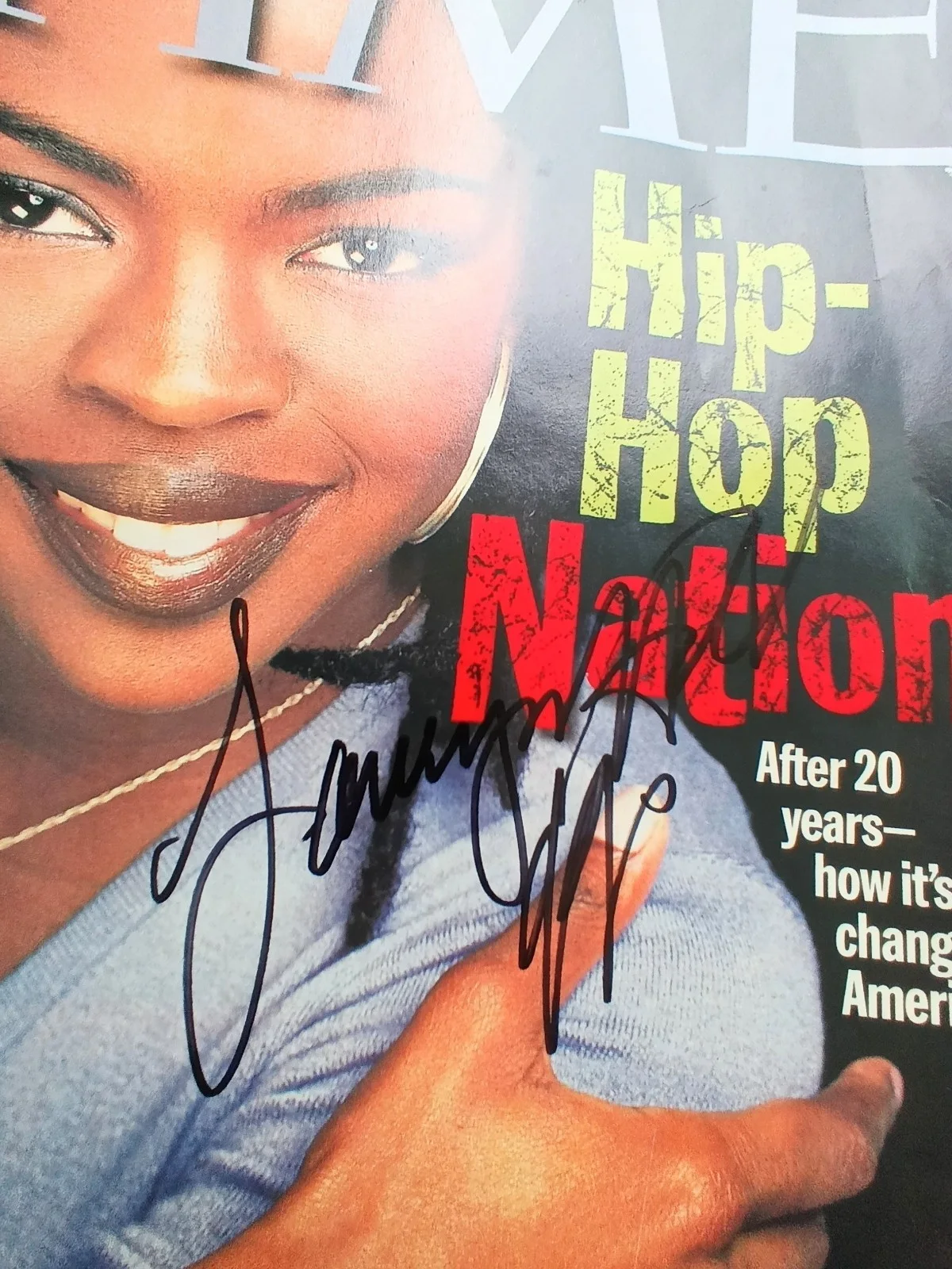 Vintage Lauryn Hill Autographed Time Magazine Feb 1999 Signed Hip Hop R&B Icon, изображение 2
