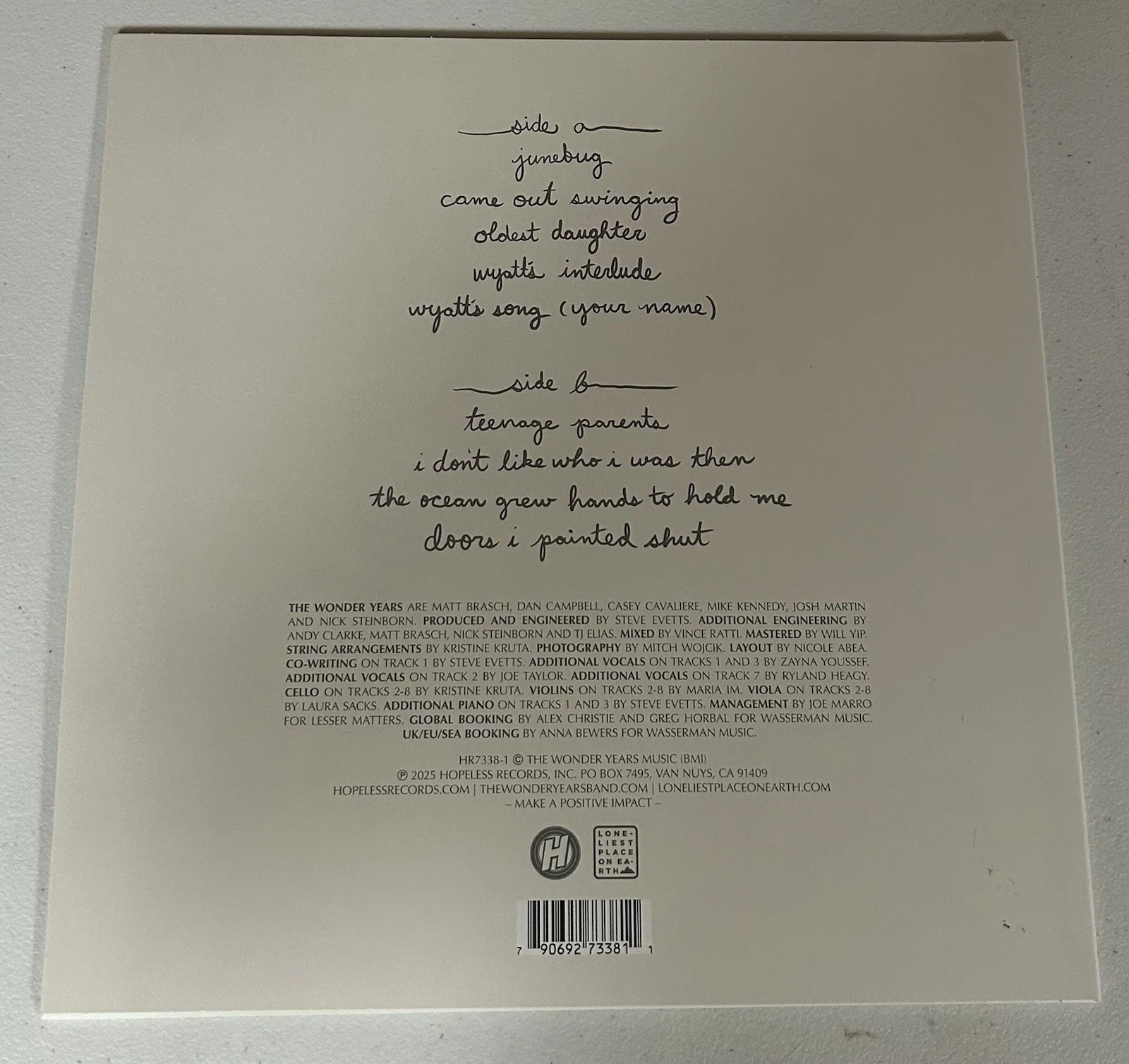THE WONDER YEARS BAND AUTOGRAPHED SIGNED LP VINYL ALBUM WITH JSA COA # CM86149, image 2