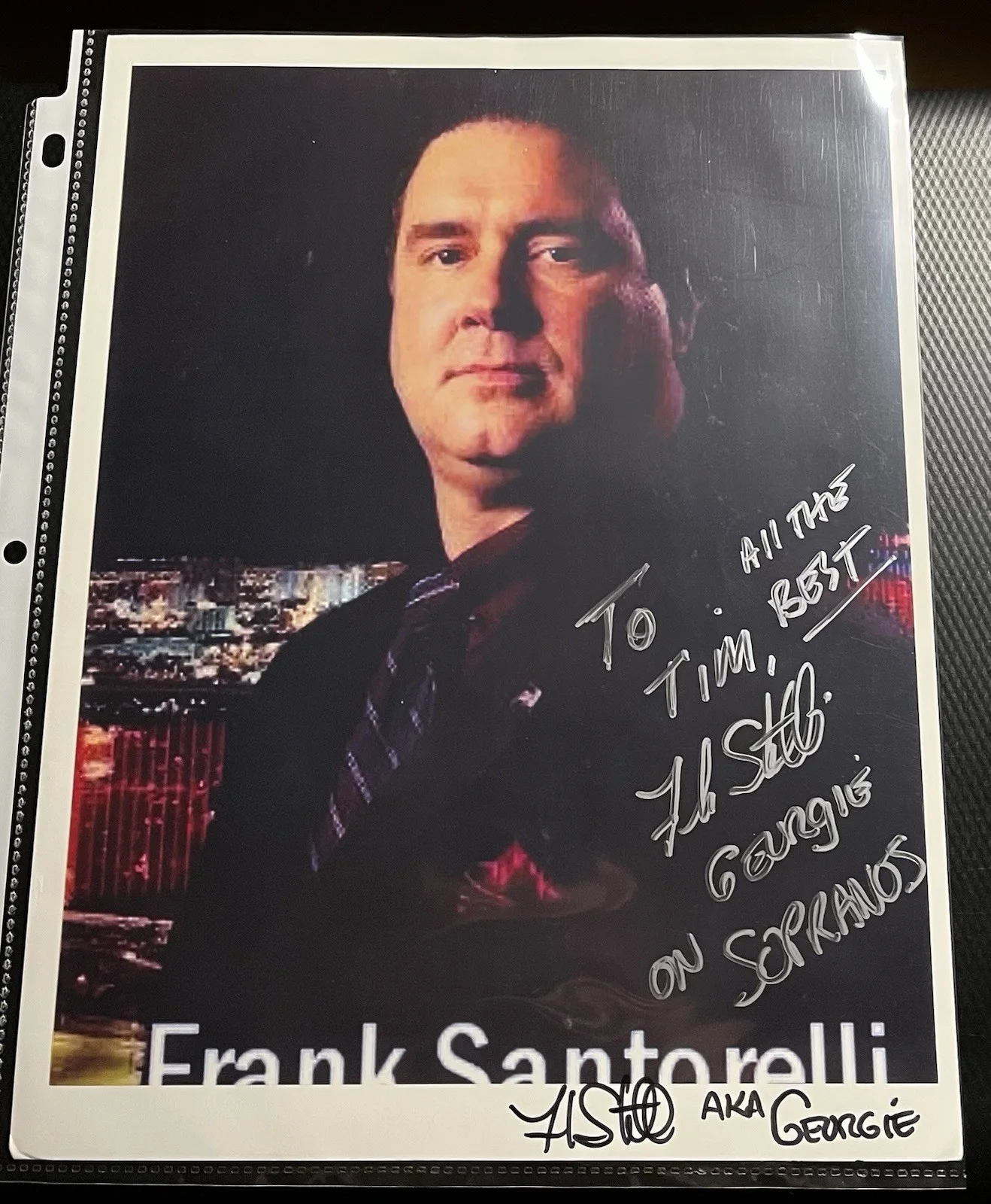Frank Santorelli — Sopranos Georgie aka Frank Santorelli Signed 8.5x11 Photograph w/ Top Loader COA, изображение 3