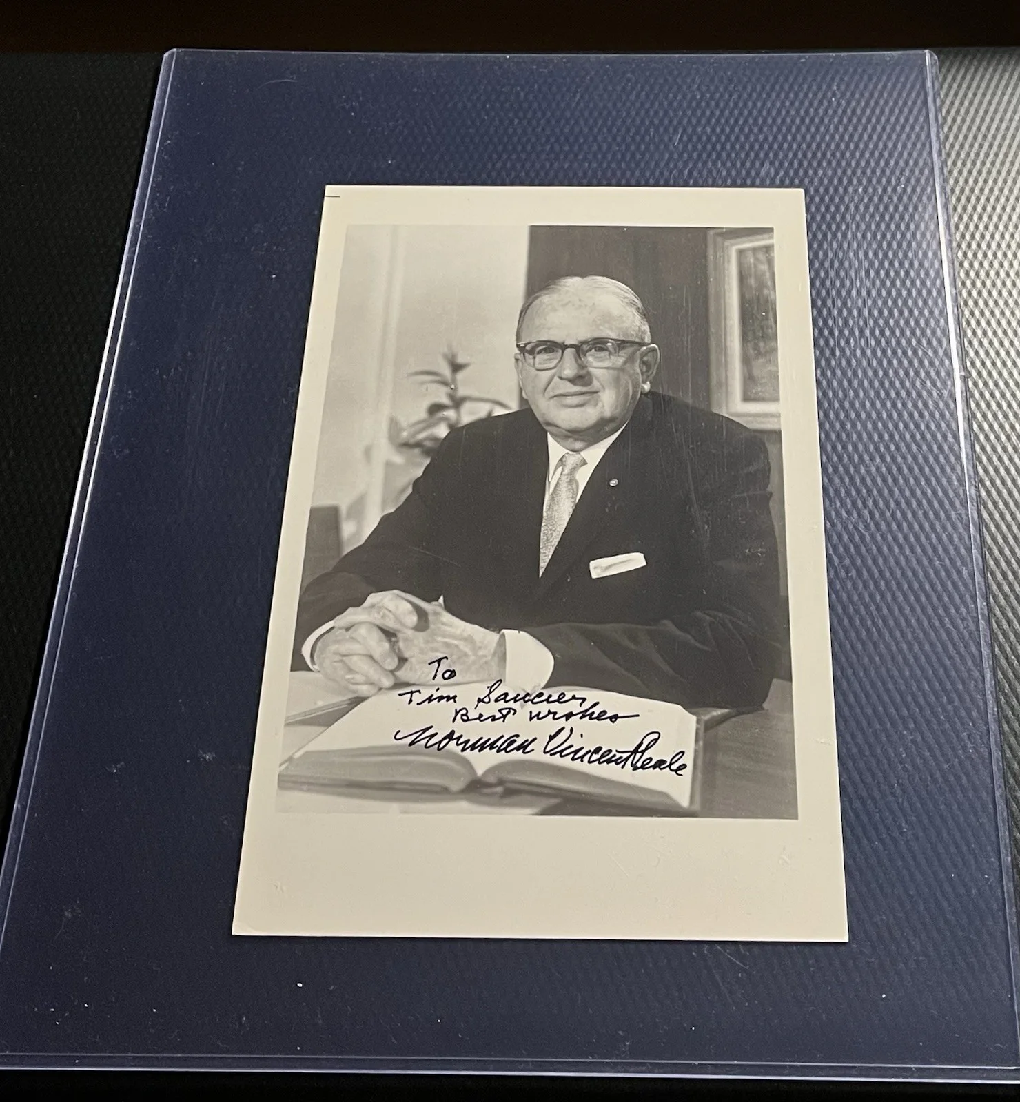 Norman Vincent Peale — Norman Vincent Peale Legendary Writer, Minister Signed Photo w/ Top Loader & COA, изображение 3