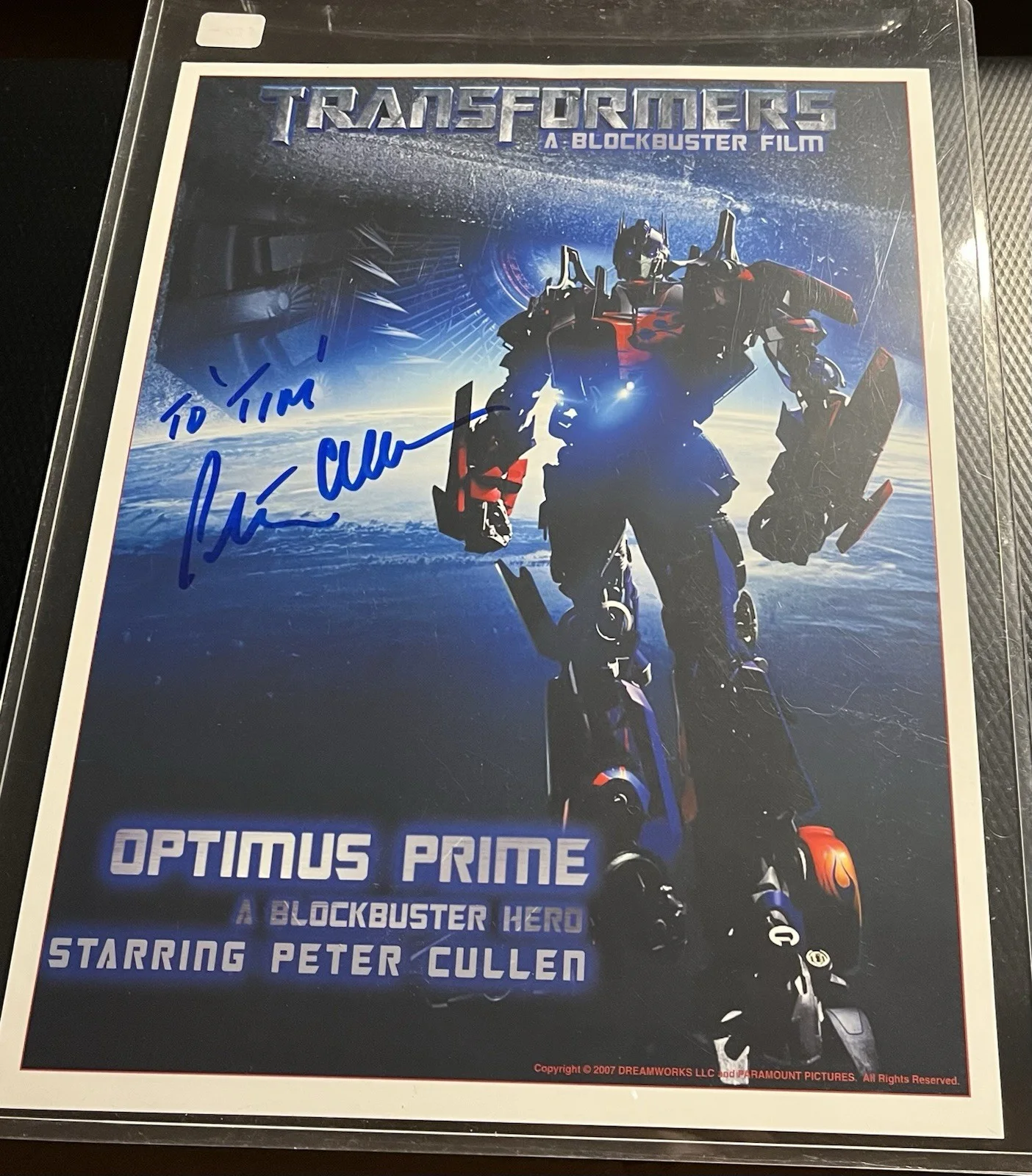 Peter Cullen aka Optimus Prime Signed 8.5x11 Movie Photograph Top Loader & COA, image 3