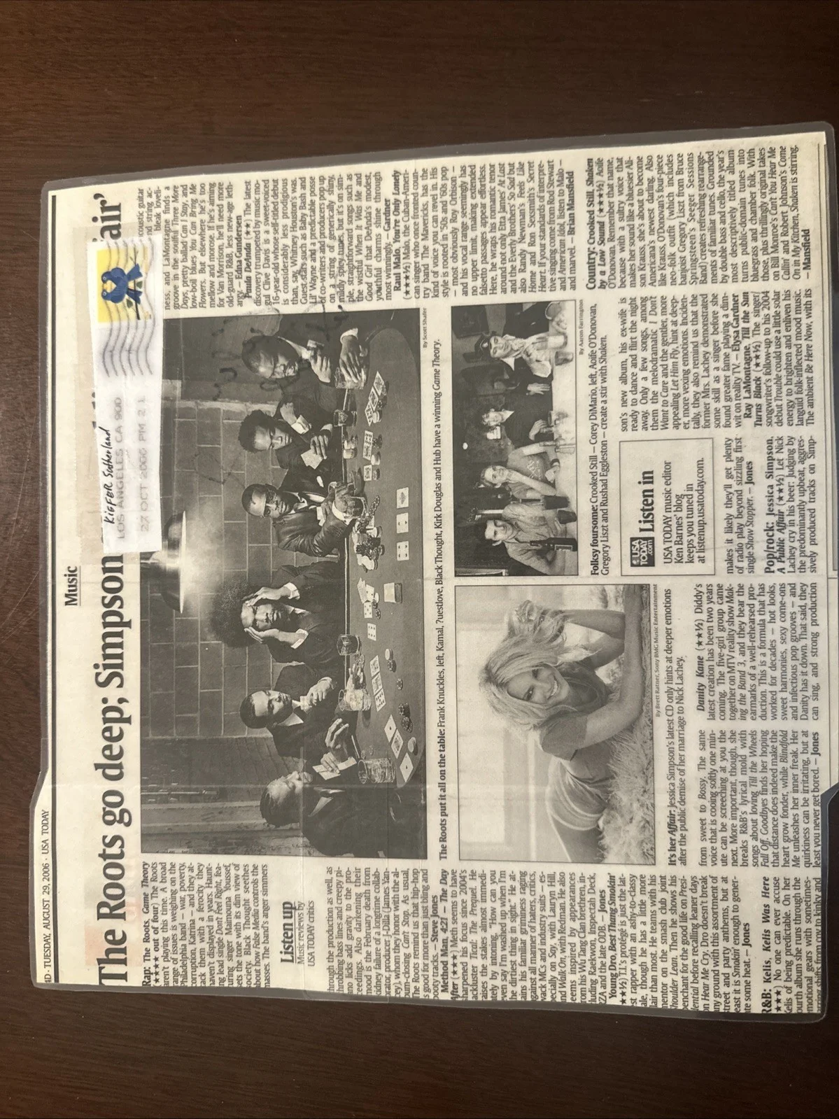 Kiefer Sutherland Autographed Newspaper Article., image 3