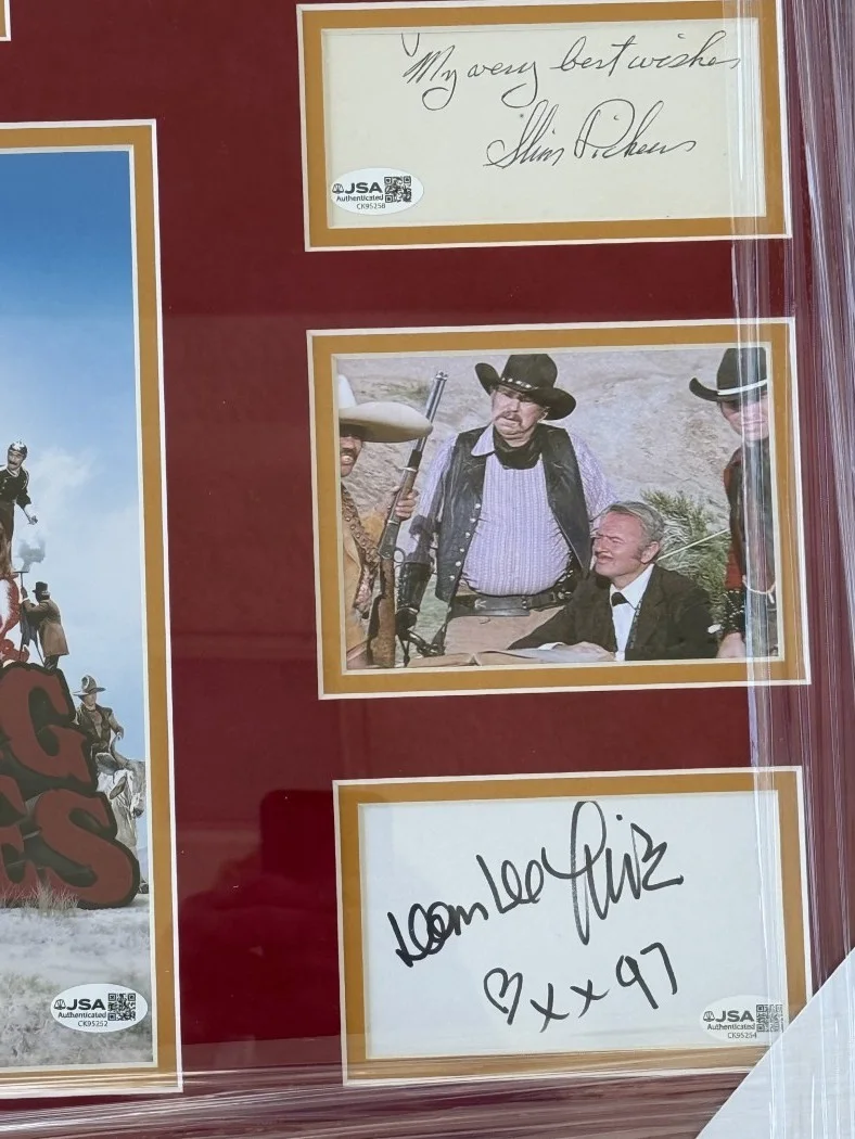Mel Brooks, Cleavon Little, Gene Wilder, Harvey Koreman — Blazing Saddles Signed Cast Cuts & Photo Mel Brooks Gene Wilder +9 Framed JSA, изображение 5
